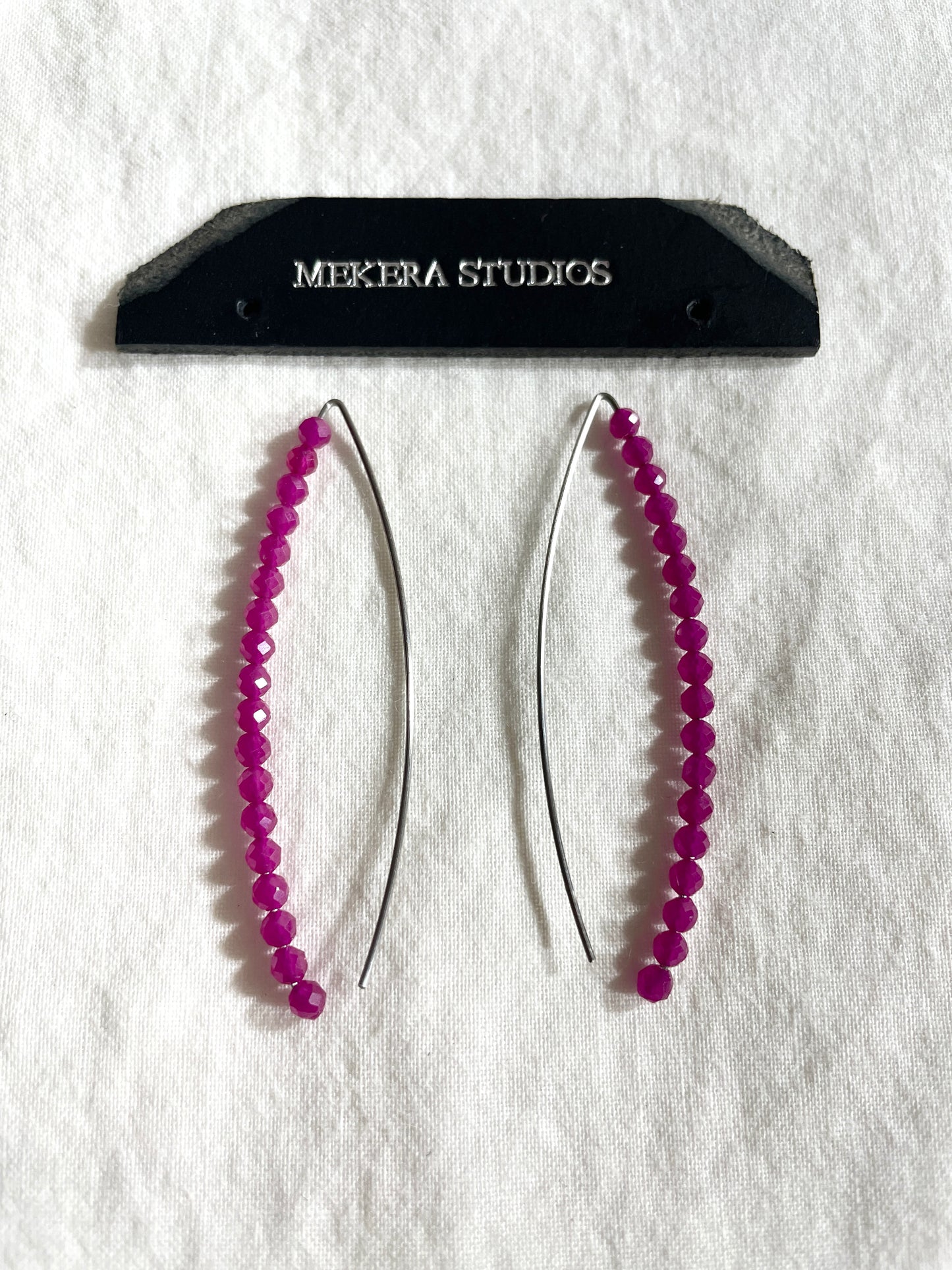 Curve Ruby Earrings F-20 Collection-[F] limited edition by artisans ー MEKERA STUDIOS