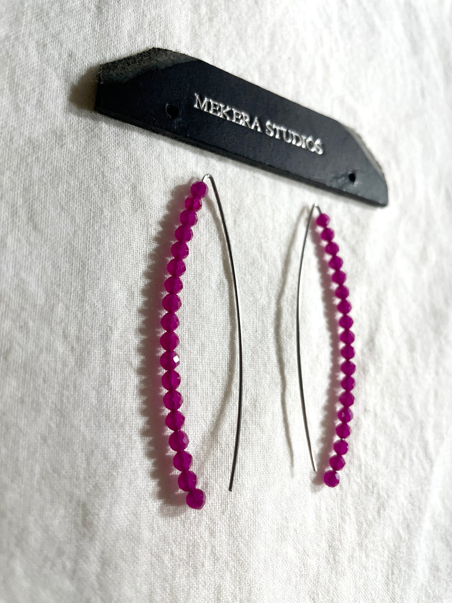Curve Ruby Earrings F-20 Collection-[F] limited edition by artisans ー MEKERA STUDIOS