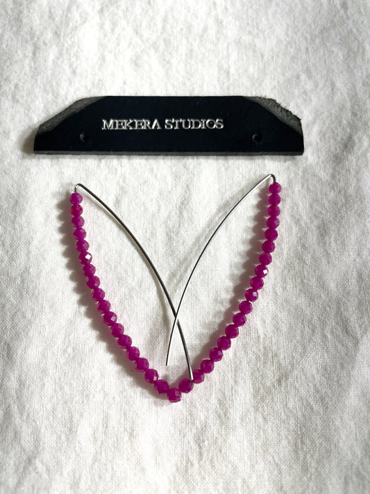 Curve Ruby Earrings F-20 Collection-[F] limited edition by artisans ー MEKERA STUDIOS