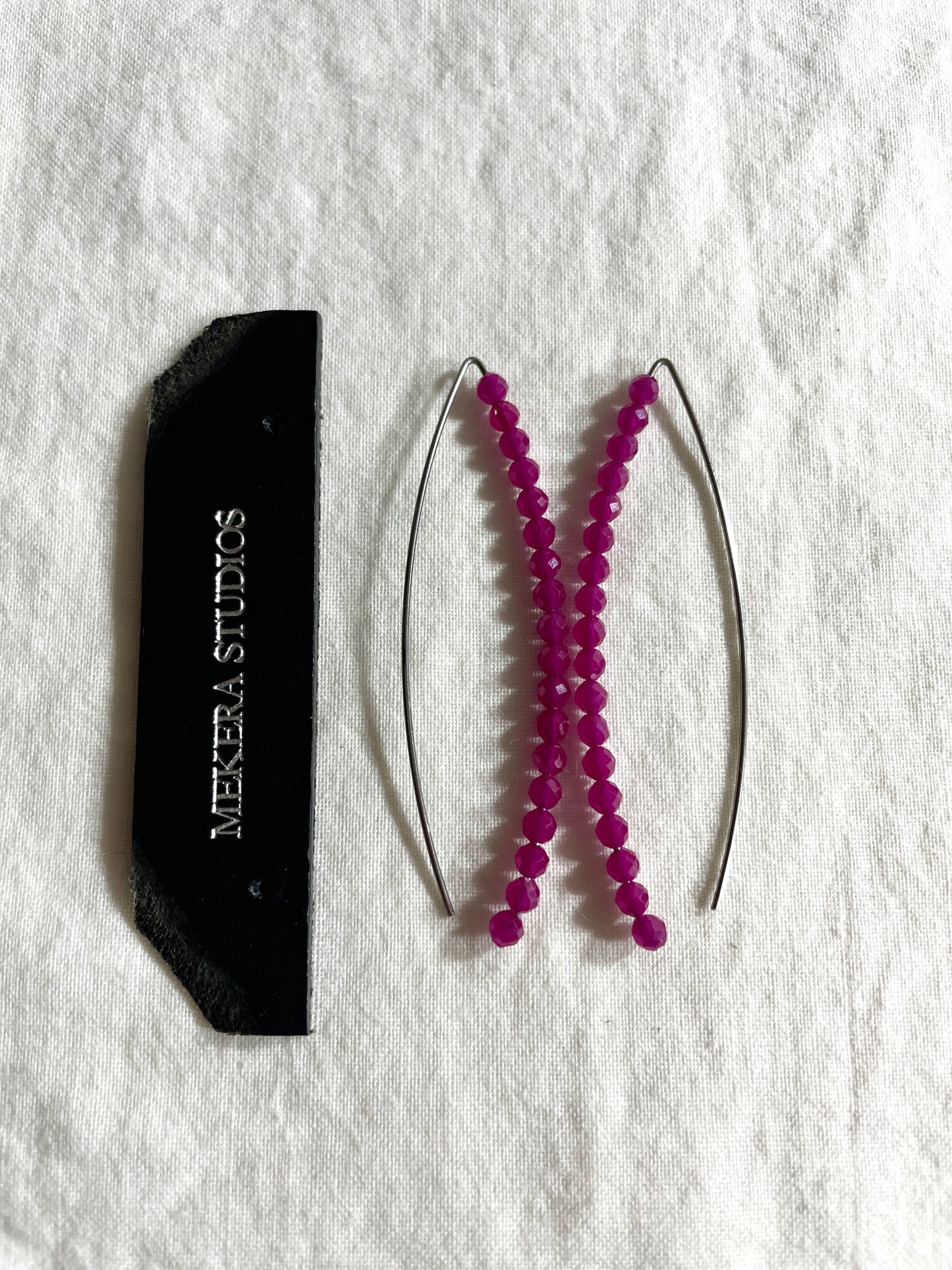 Curve Ruby Earrings F-20 Collection-[F] limited edition by artisans ー MEKERA STUDIOS