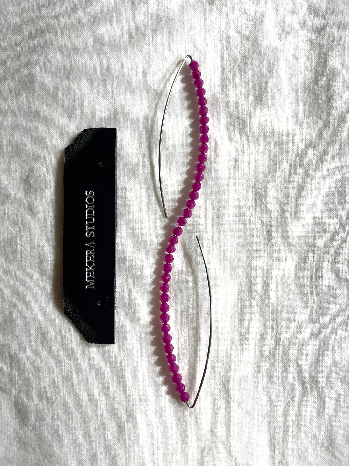 Curve Ruby Earrings F-20 Collection-[F] limited edition by artisans ー MEKERA STUDIOS