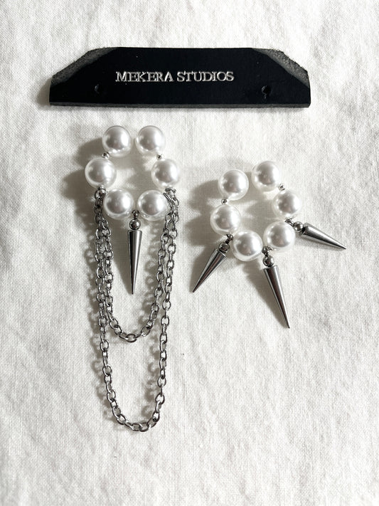 Pearl Spike Ear Cuff F-22 Collection-[F] limited edition by artisans ー MEKERA STUDIOS