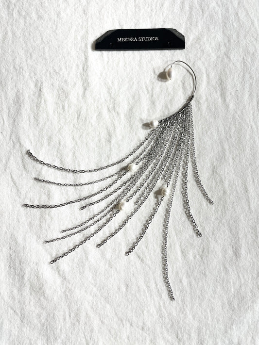 Ear Dress Pearl Chain F-24 Collection-[F] limited edition by artisans ー MEKERA STUDIOS