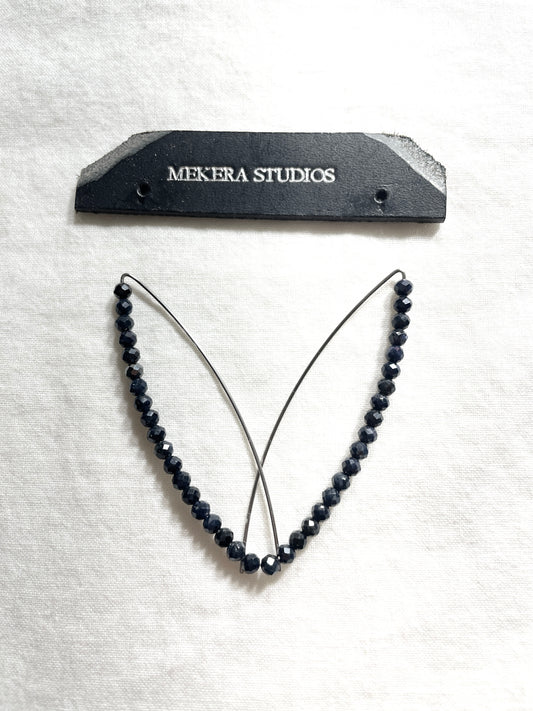 Curve Ruby Sapphire Earrings F-20 Collection-[F] limited edition by artisans ー MEKERA STUDIOS