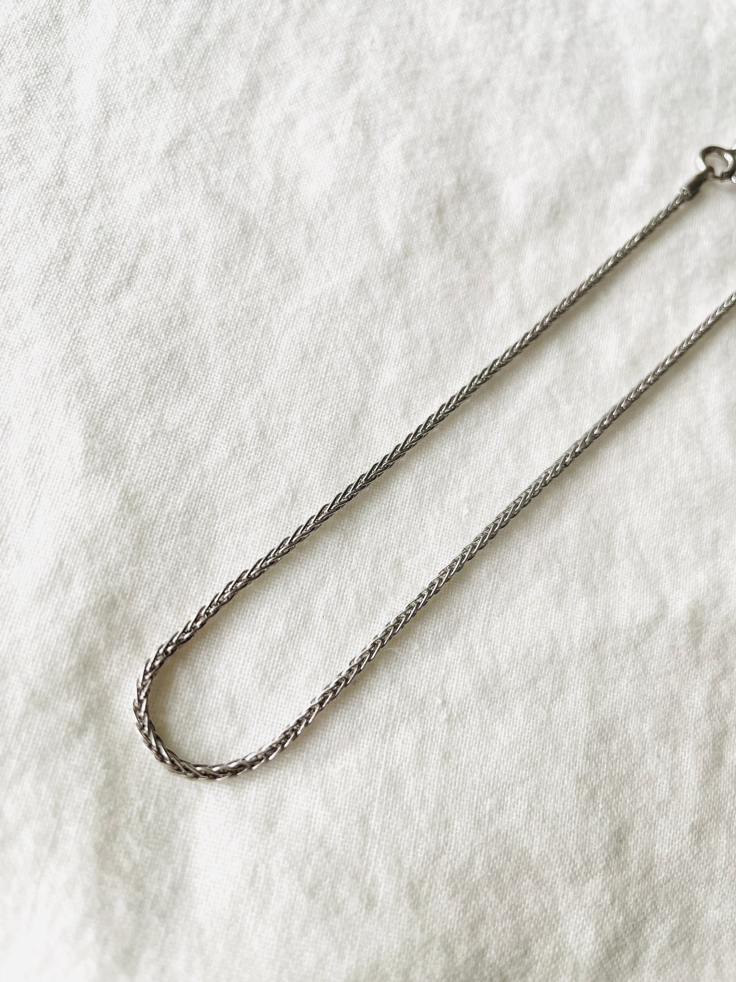 925 Sterling Silver Spiga Chain Necklace, Minimalist Everyday Layering Jewelry