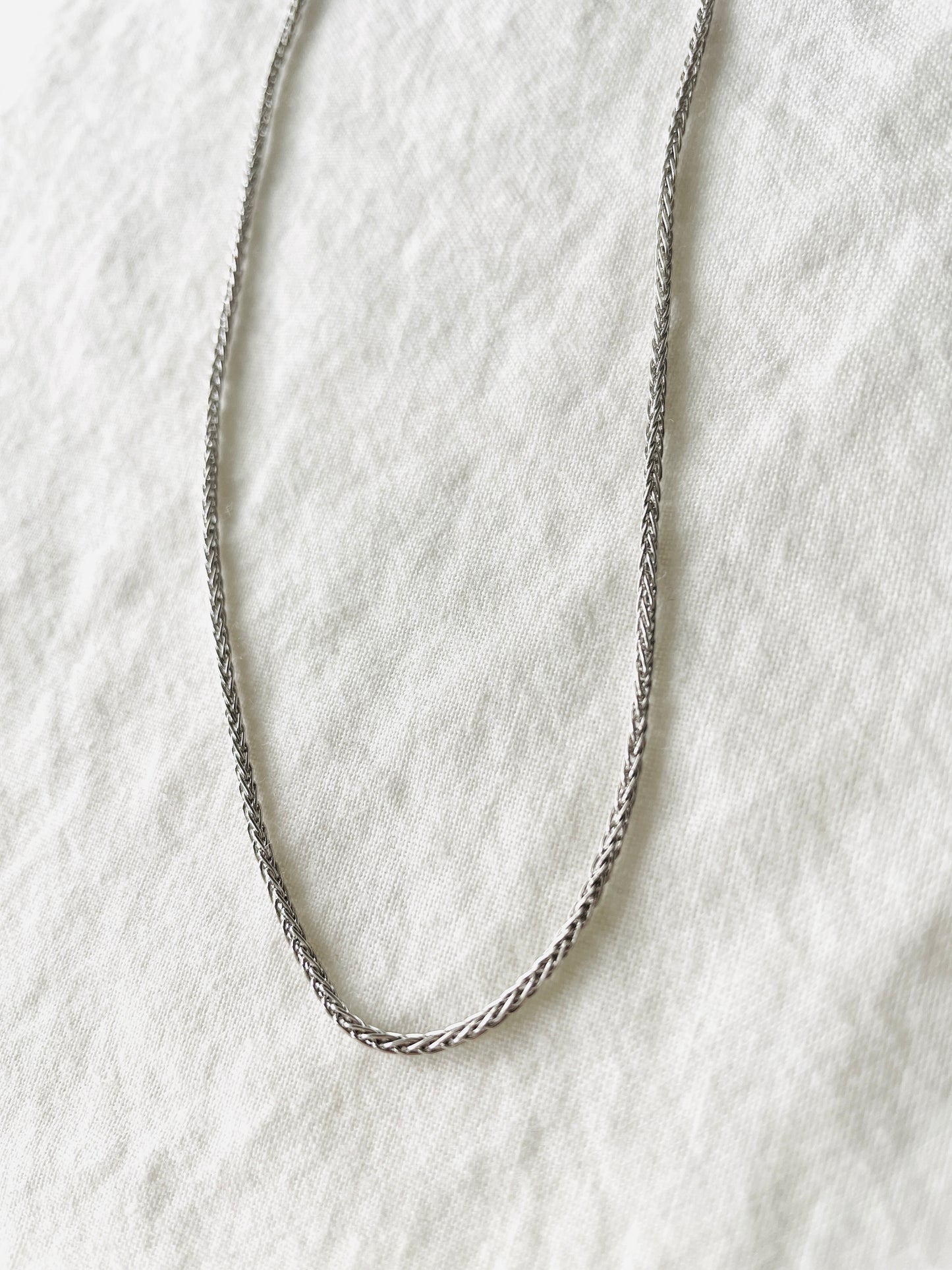 925 Sterling Silver Spiga Chain Necklace, Minimalist Everyday Layering Jewelry