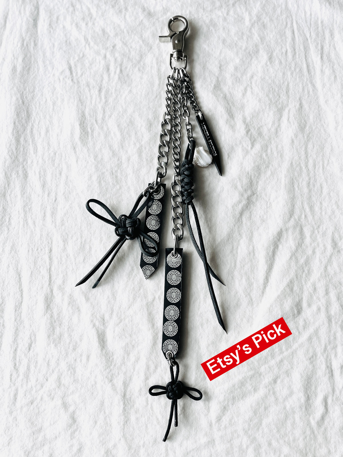 Korean Punk Pants chain Daenggi-1, Handcrafted Norigae knot Keychain, limited edition by artisans ー MEKERA STUDIOS