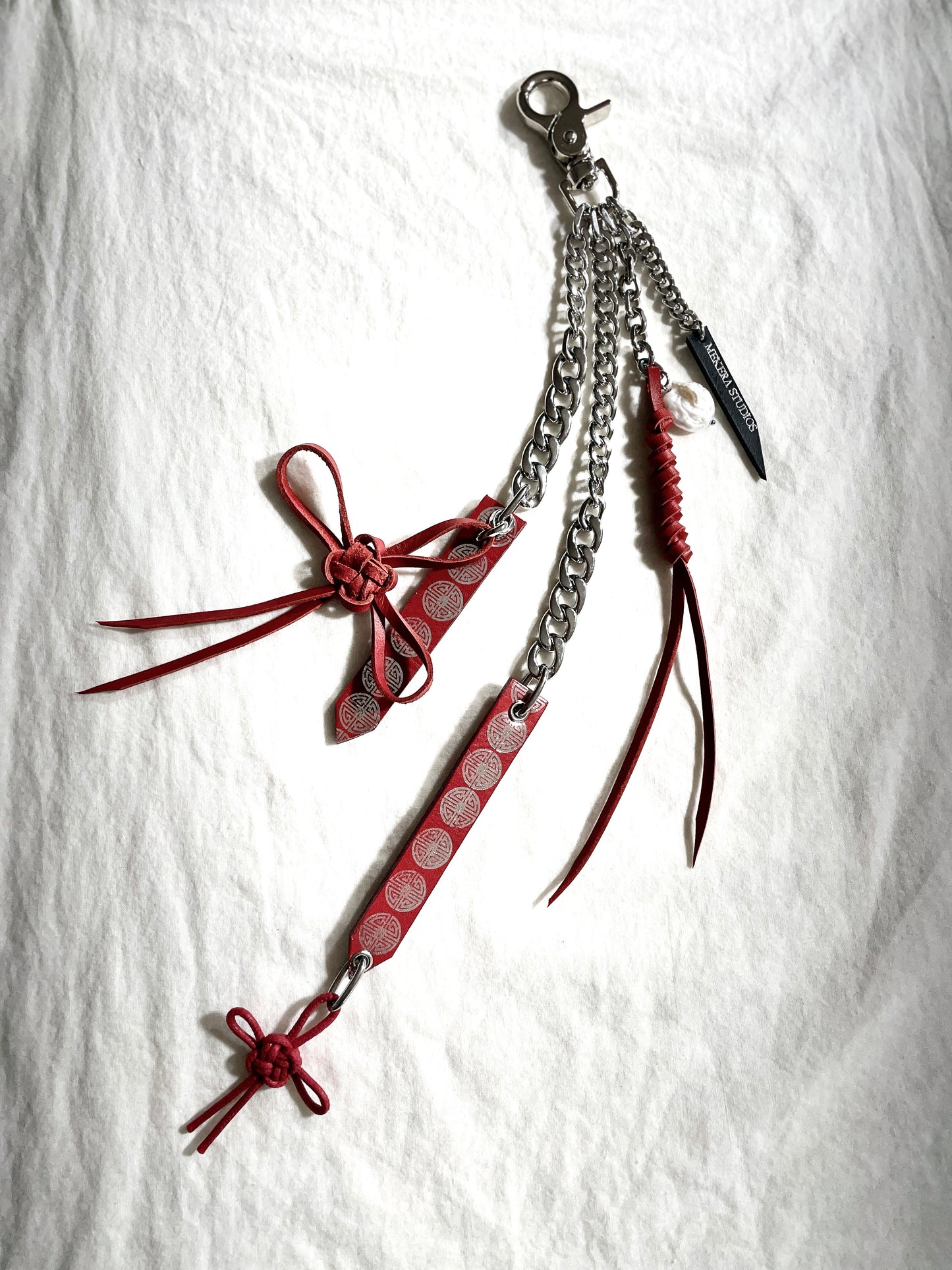 Korean Punk Keychain Daenggi-2, Handcrafted Norigae knot Pants chain, limited edition by artisans ー MEKERA STUDIOS
