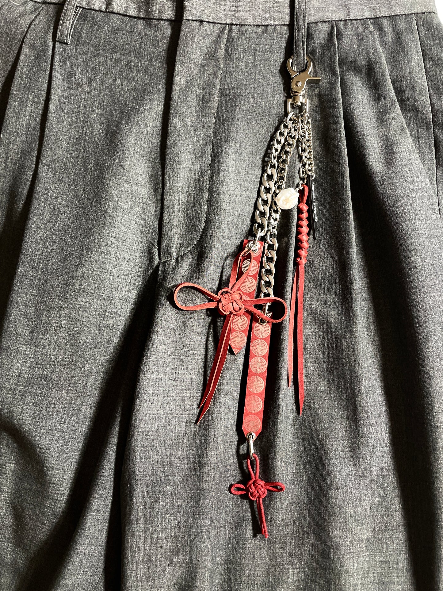 Korean Punk Keychain Daenggi-2, Handcrafted Norigae knot Pants chain, limited edition by artisans ー MEKERA STUDIOS