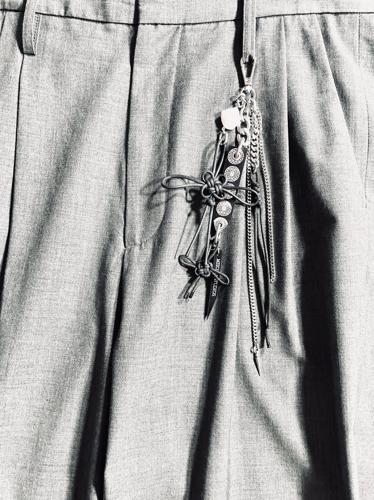 Korean Punk Keychain Daenggi-3, Handcrafted Norigae knot Pants chain, limited edition by artisans