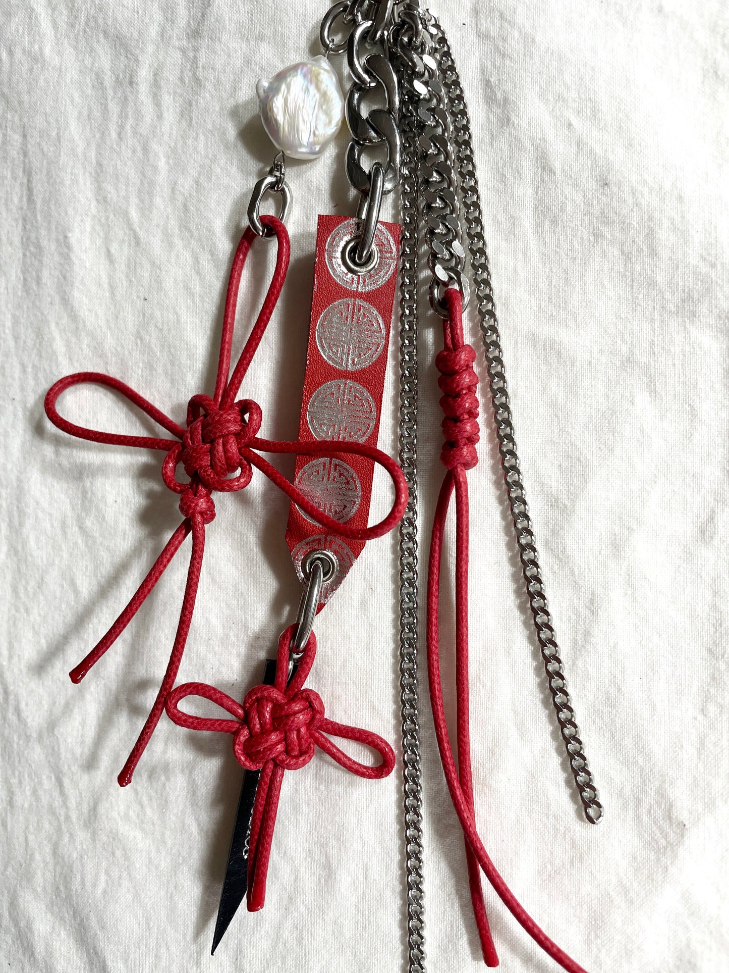 Korean Punk Keychain Daenggi-4, Handcrafted Norigae knot Pants chain, limited edition by artisans