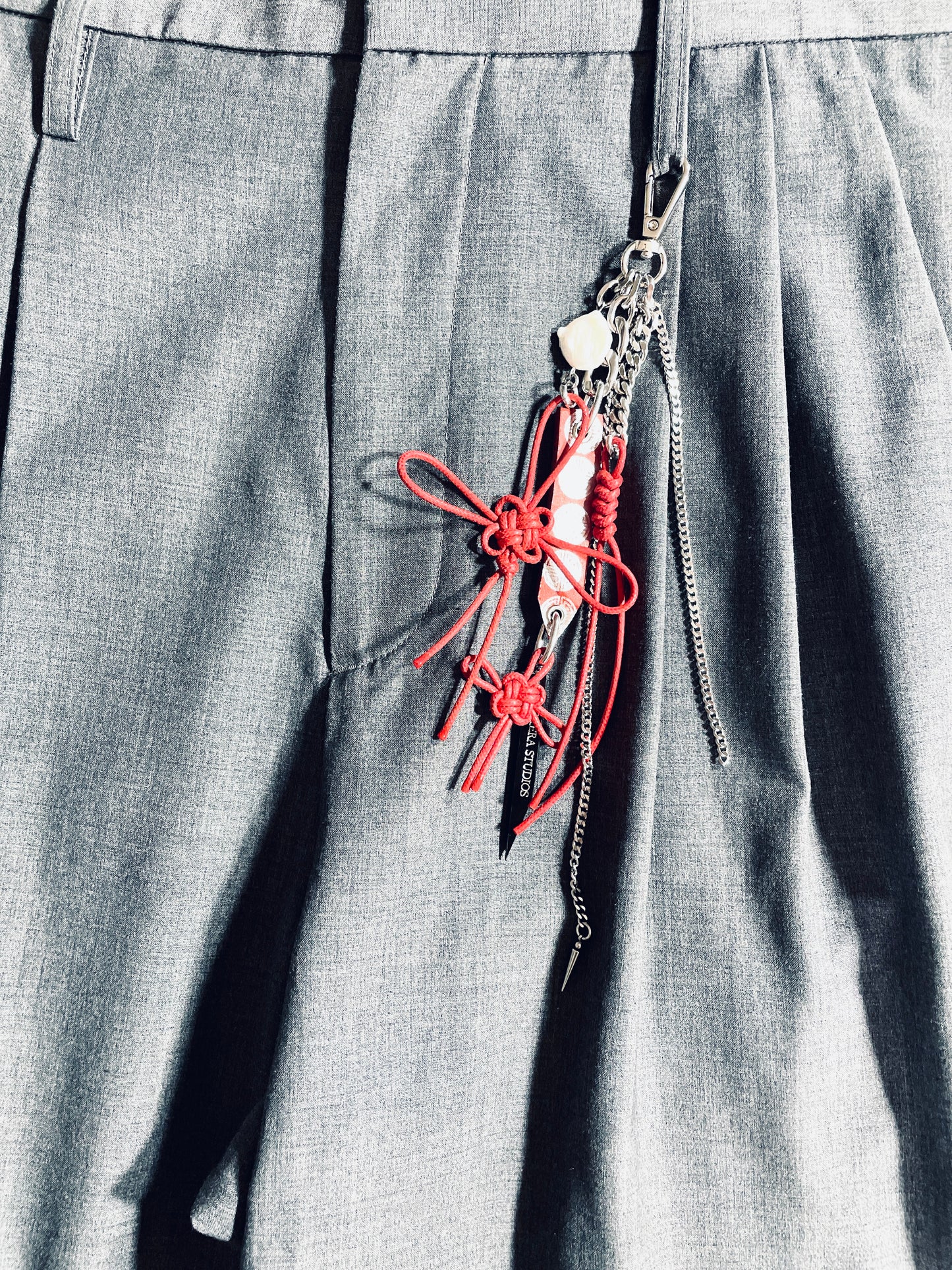 Korean Punk Keychain Daenggi-4, Handcrafted Norigae knot Pants chain, limited edition by artisans