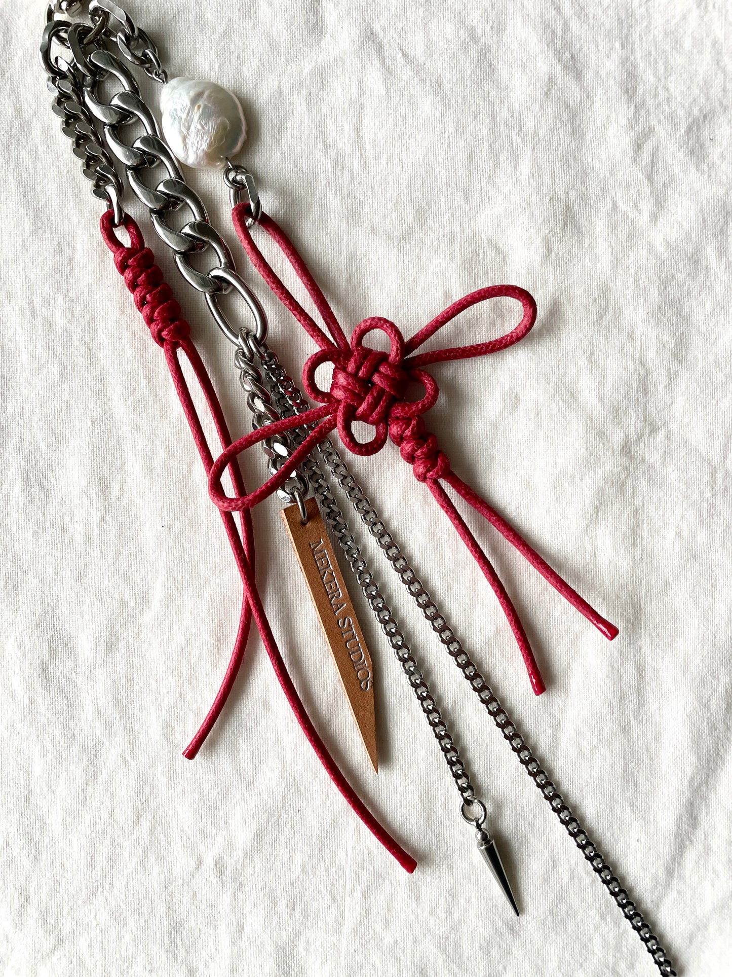 Korean Punk NORIGAE-4/R Keychain, Handcrafted Leather knot, limited edition by artisans