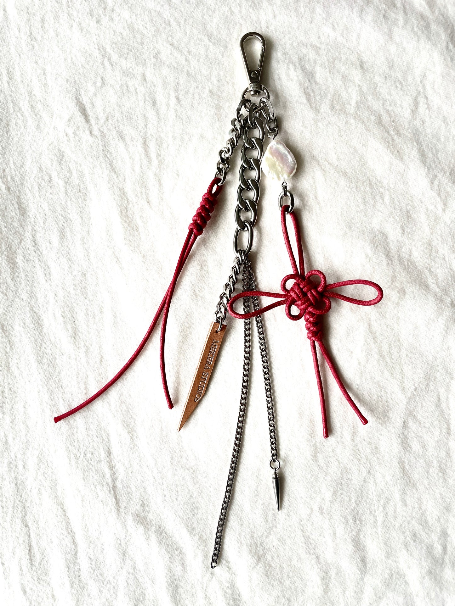 Korean Punk NORIGAE-4/R Keychain, Handcrafted Leather knot, limited edition by artisans