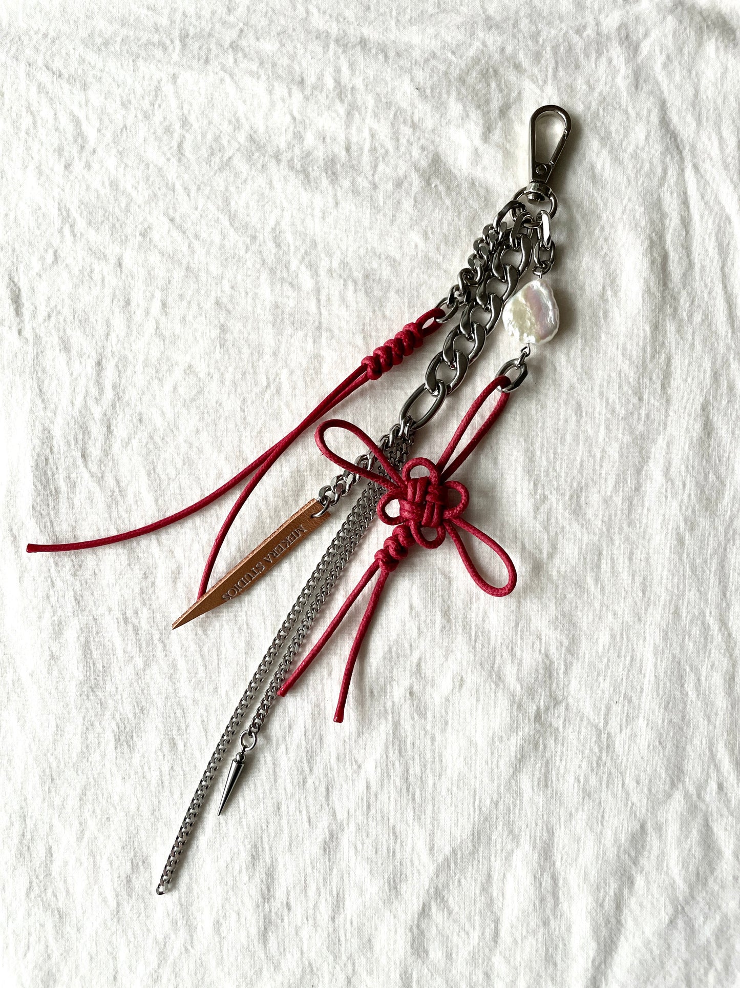 Korean Punk NORIGAE-4/R Keychain, Handcrafted Leather knot, limited edition by artisans