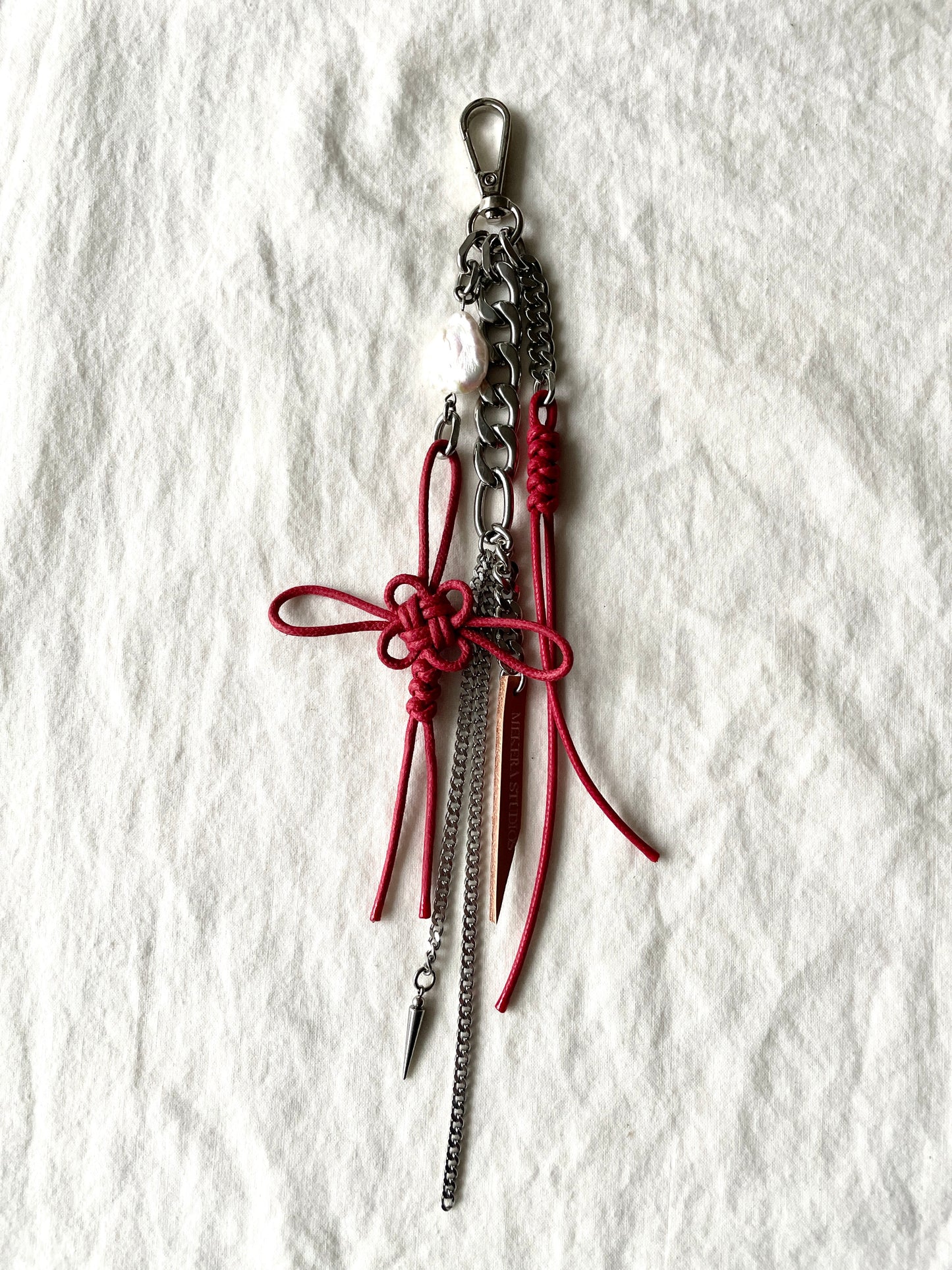 Korean Punk NORIGAE-4/R Keychain, Handcrafted Leather knot, limited edition by artisans