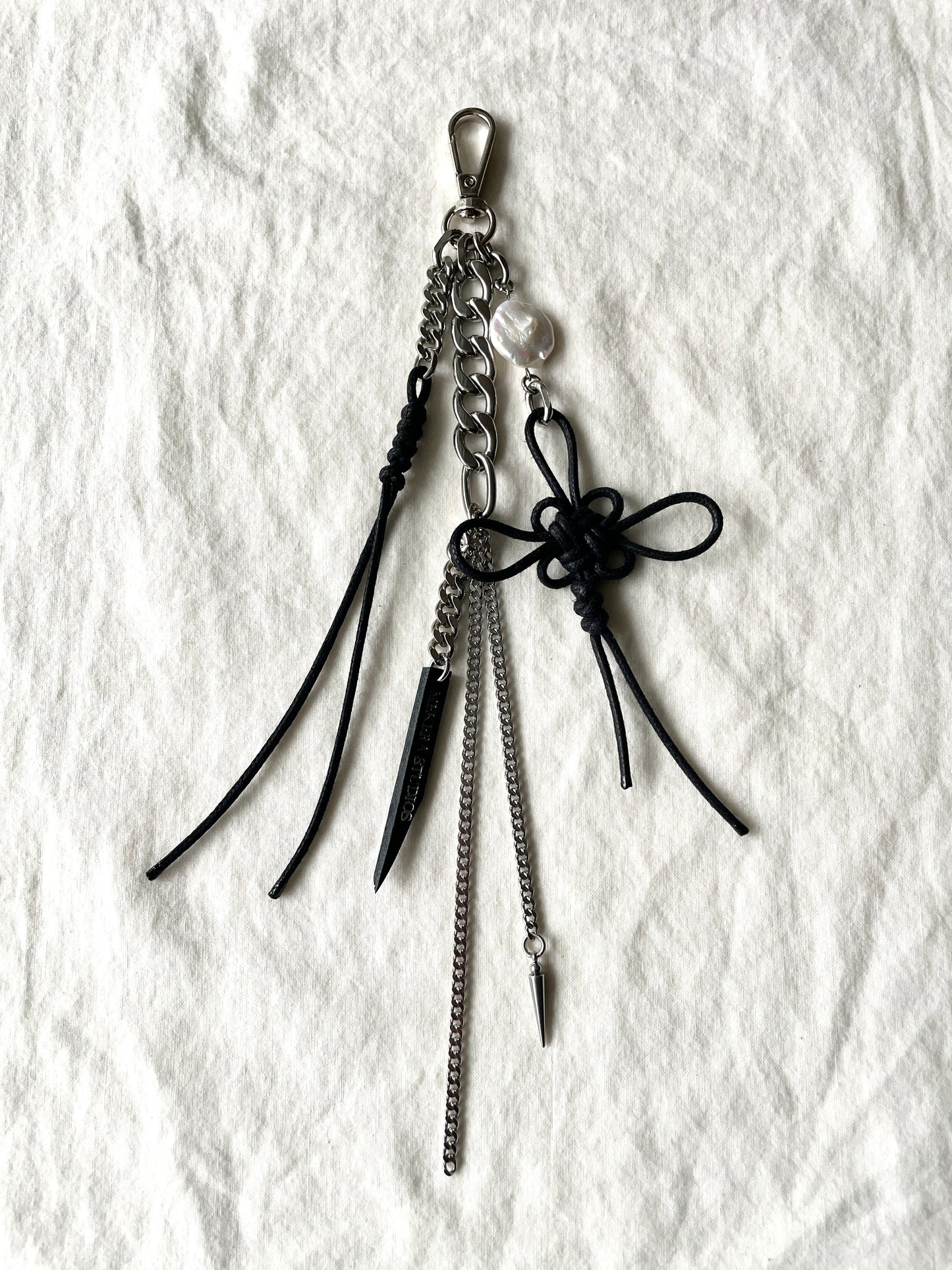 Korean Punk NORIGAE-4/B Keychain, Handcrafted Leather knot, limited edition by artisans