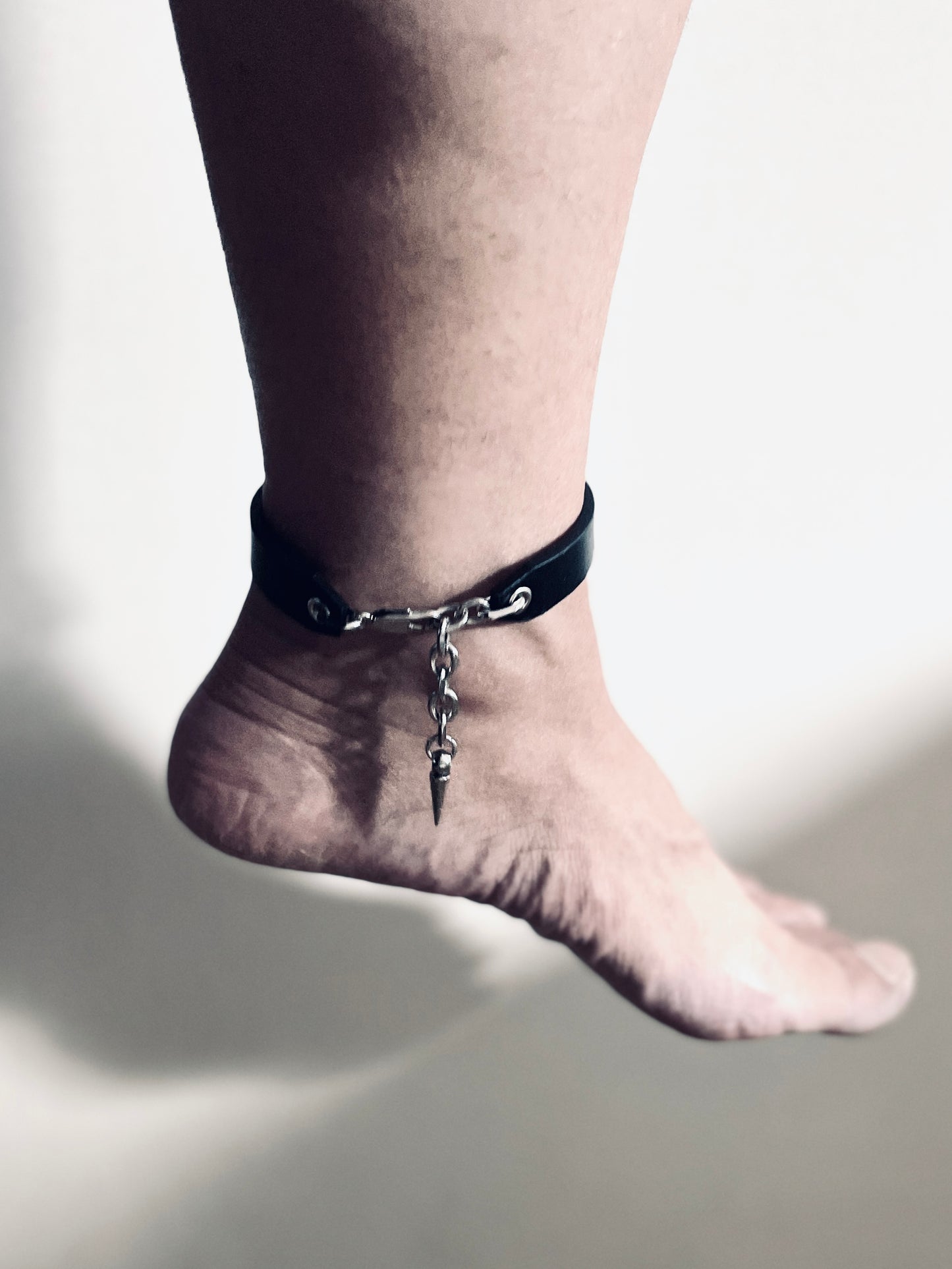 Spike Anklet Handcrafted Italian Leather Bracelet M-11 Limited Edition Handcrafted