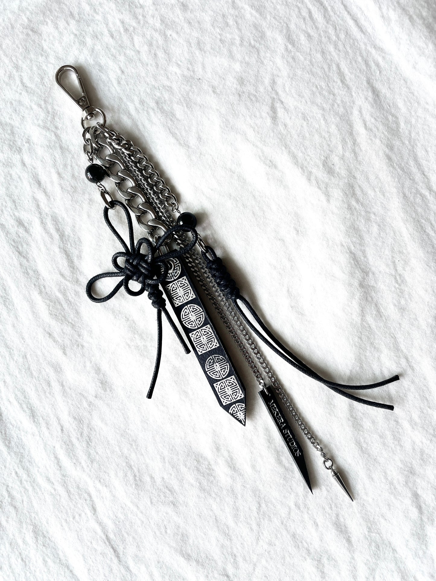 Korean Punk Keychain NORIGAE-5-BLACK, Handcrafted Norigae knot Pants chain, limited edition by artisans