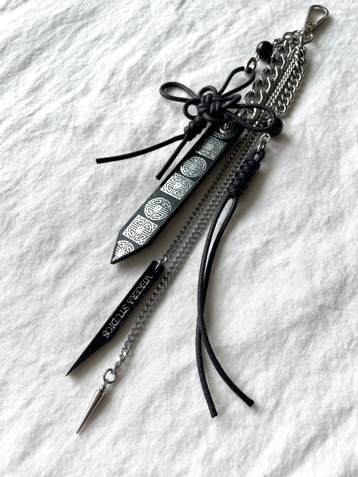 Korean Punk Keychain NORIGAE-5-BLACK, Handcrafted Norigae knot Pants chain, limited edition by artisans