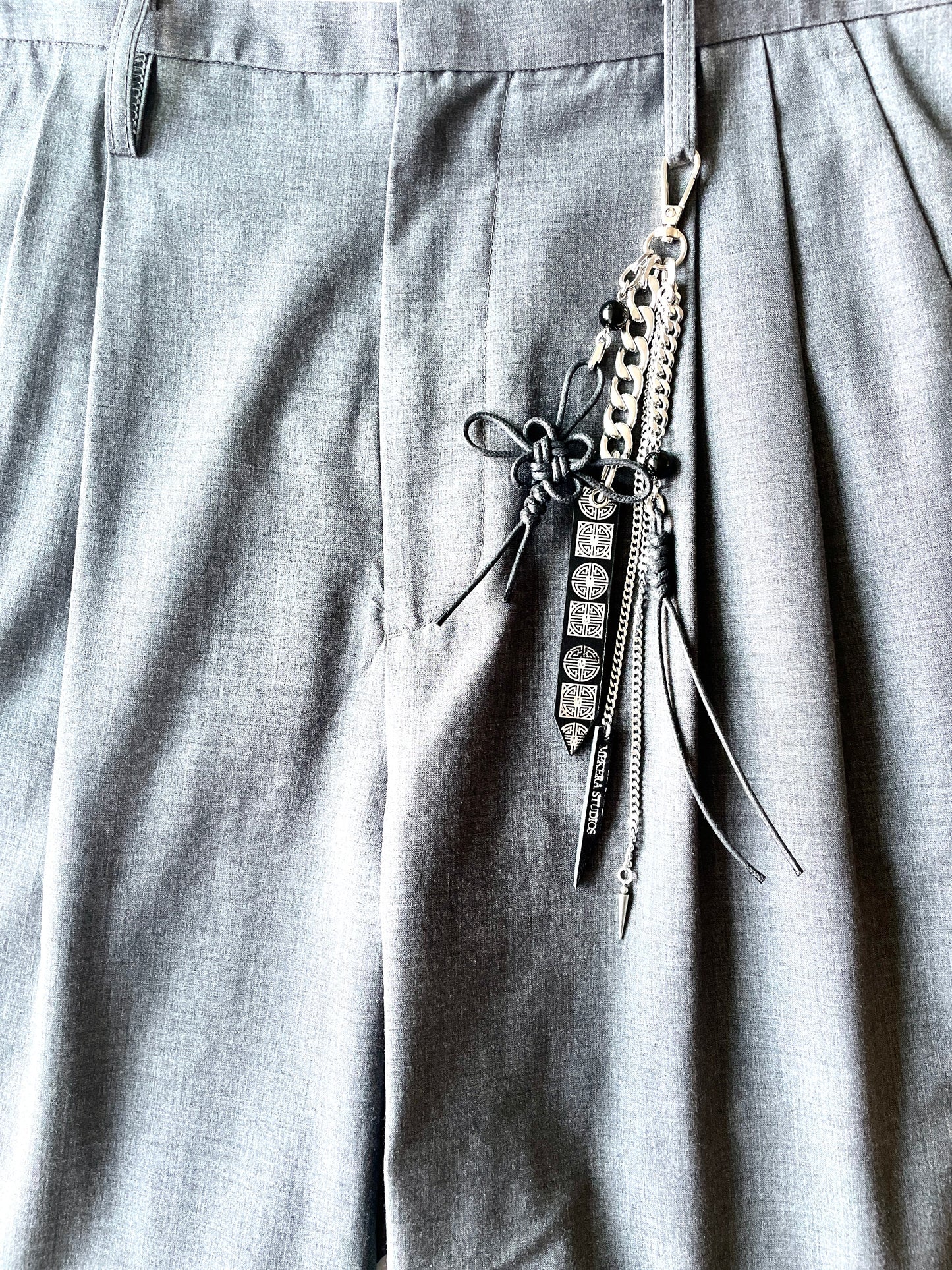 Korean Punk Keychain NORIGAE-5-BLACK, Handcrafted Norigae knot Pants chain, limited edition by artisans