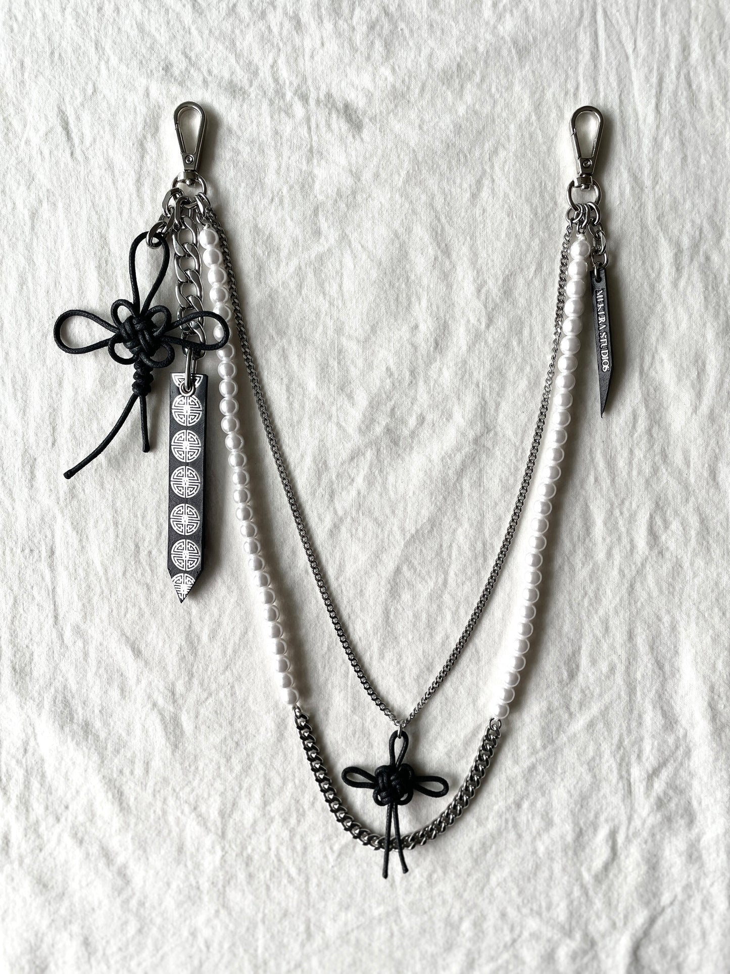 Korean Punk Pants Chain NORIGAE-6-BLACK, Handcrafted Norigae knot Keychain, limited edition by artisans