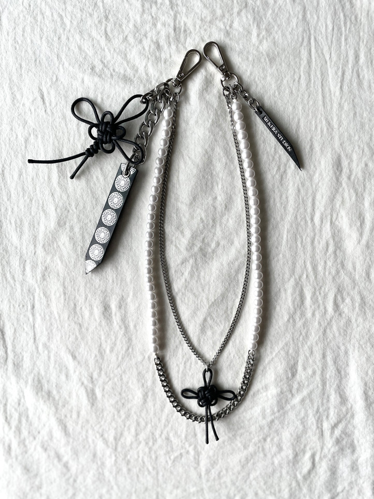 Korean Punk Pants Chain NORIGAE-6-BLACK, Handcrafted Norigae knot Keychain, limited edition by artisans