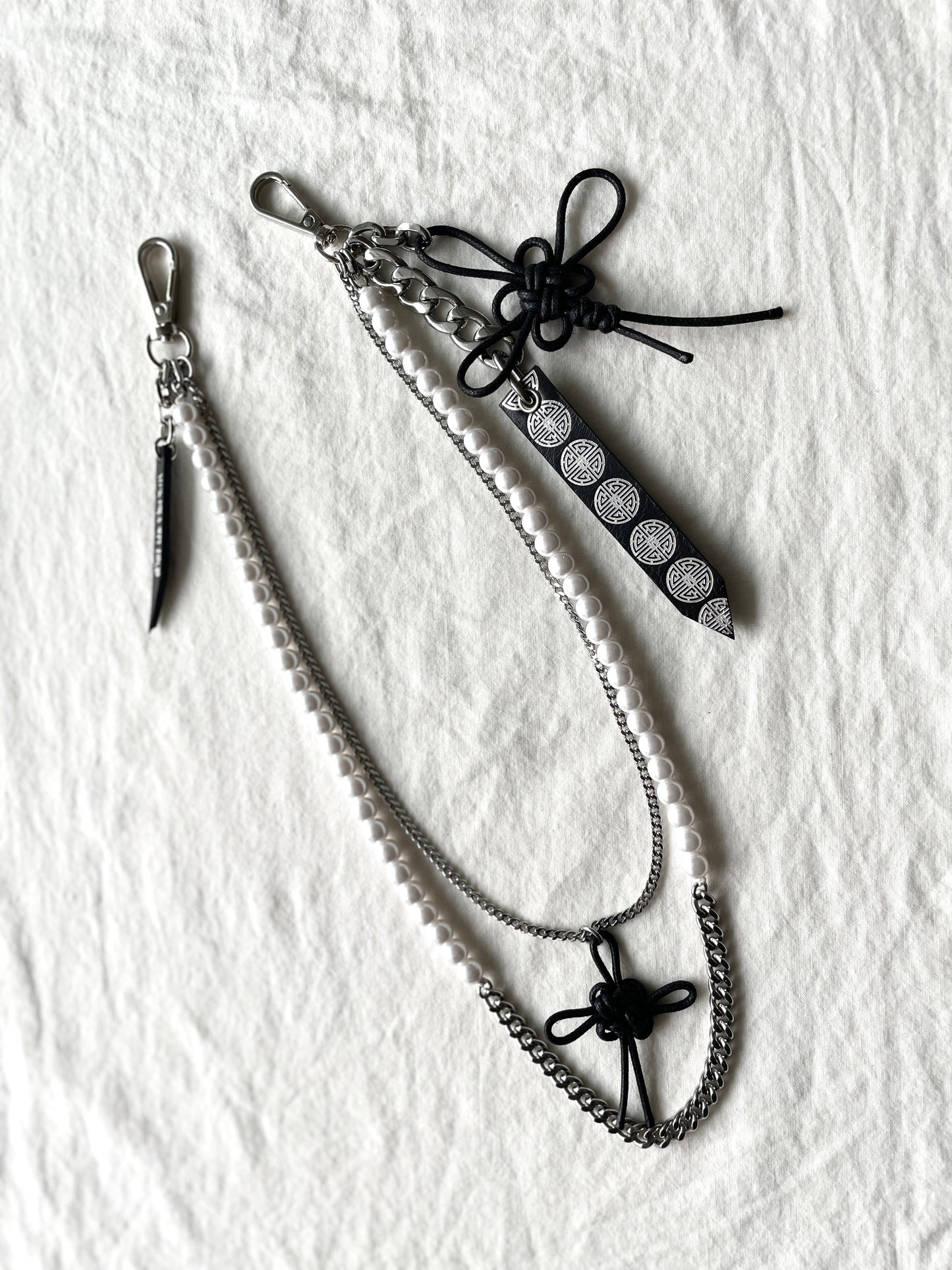 Korean Punk Pants Chain NORIGAE-6-BLACK, Handcrafted Norigae knot Keychain, limited edition by artisans
