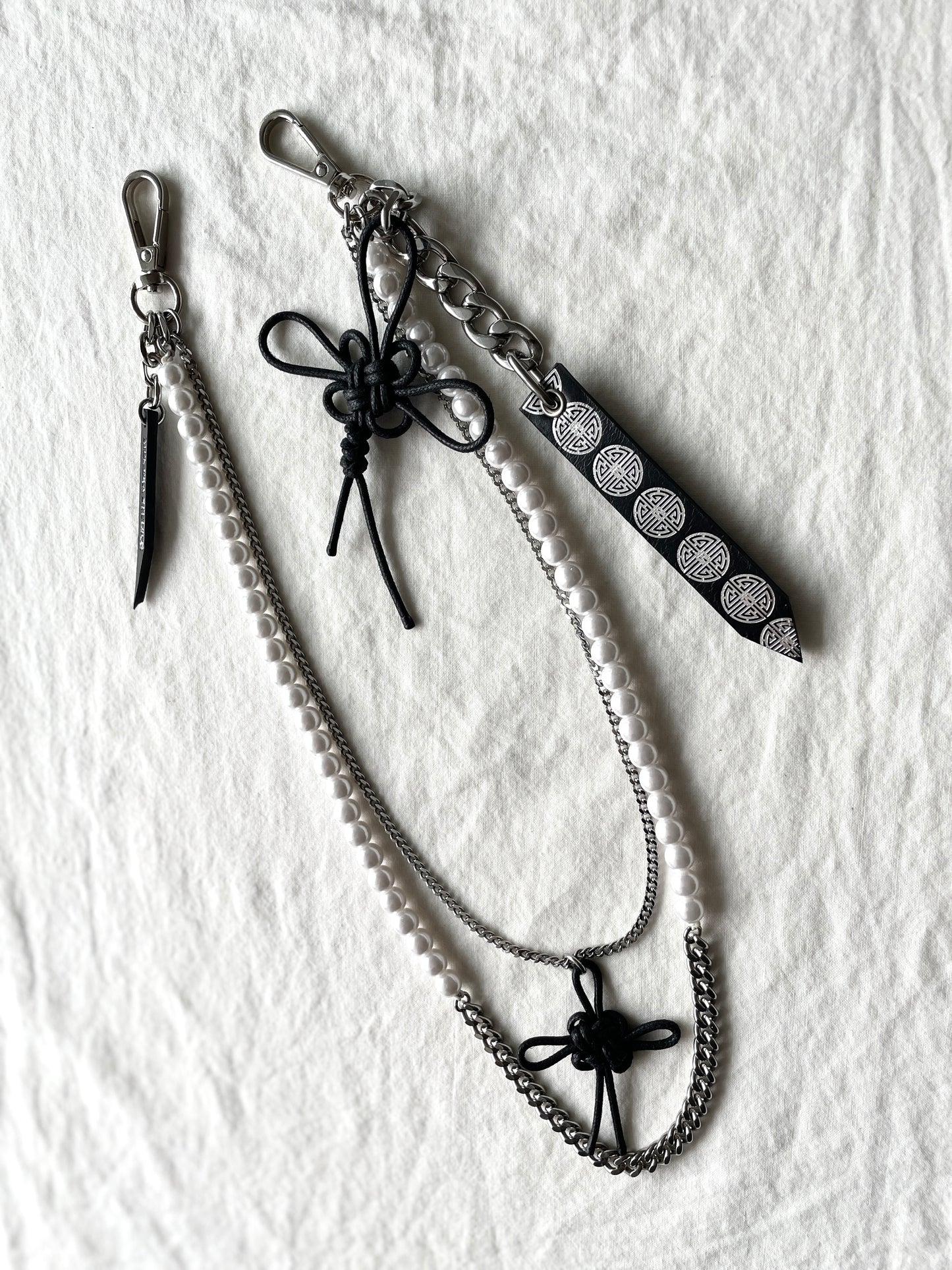 Korean Punk Pants Chain NORIGAE-6-BLACK, Handcrafted Norigae knot Keychain, limited edition by artisans
