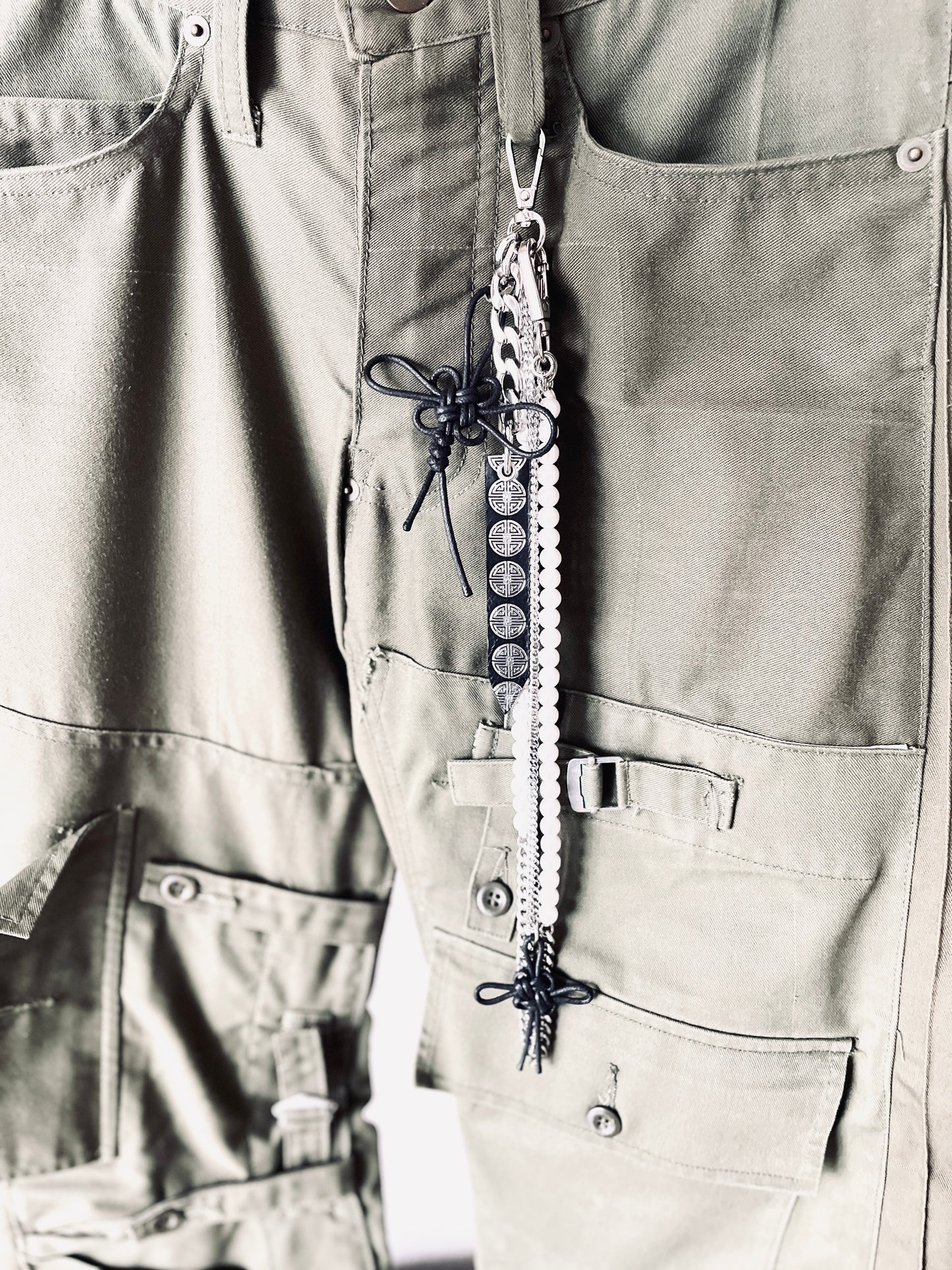 Korean Punk Pants Chain NORIGAE-6-BLACK, Handcrafted Norigae knot Keychain, limited edition by artisans