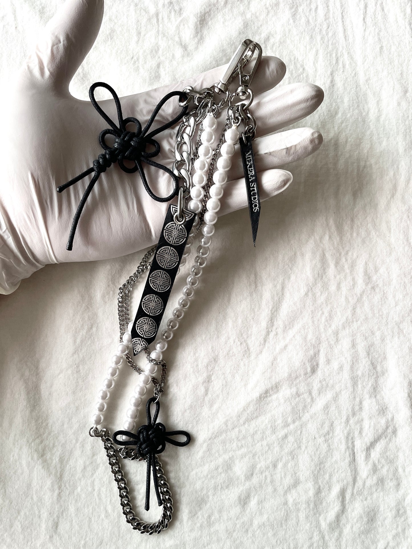 Korean Punk Pants Chain NORIGAE-6-BLACK, Handcrafted Norigae knot Keychain, limited edition by artisans