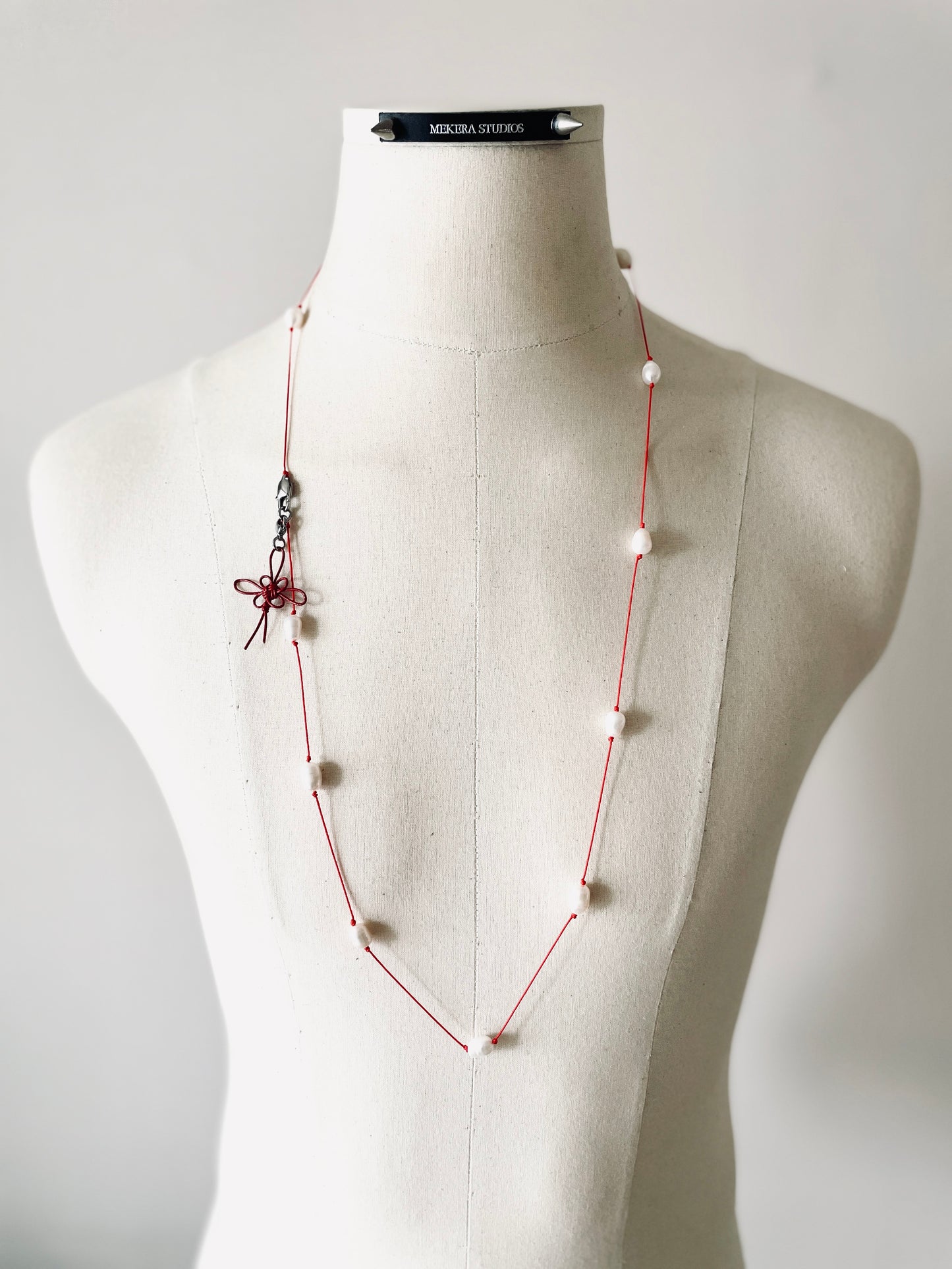 Handcrafted Korean Norigae Knot Pearl Necklace, limited edition by artisans
