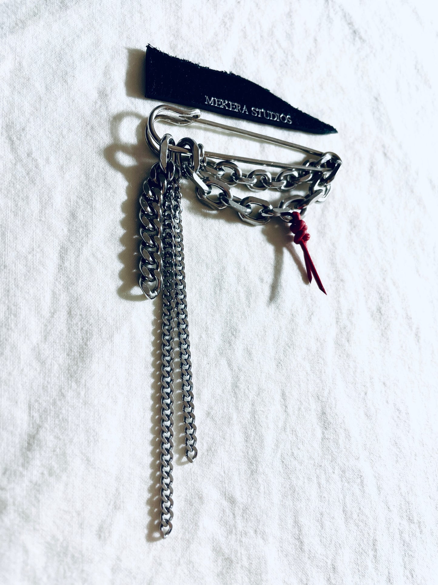 Handcrafted Red Leather Knot Brooch Korean Norigae Knot, limited edition by artisans
