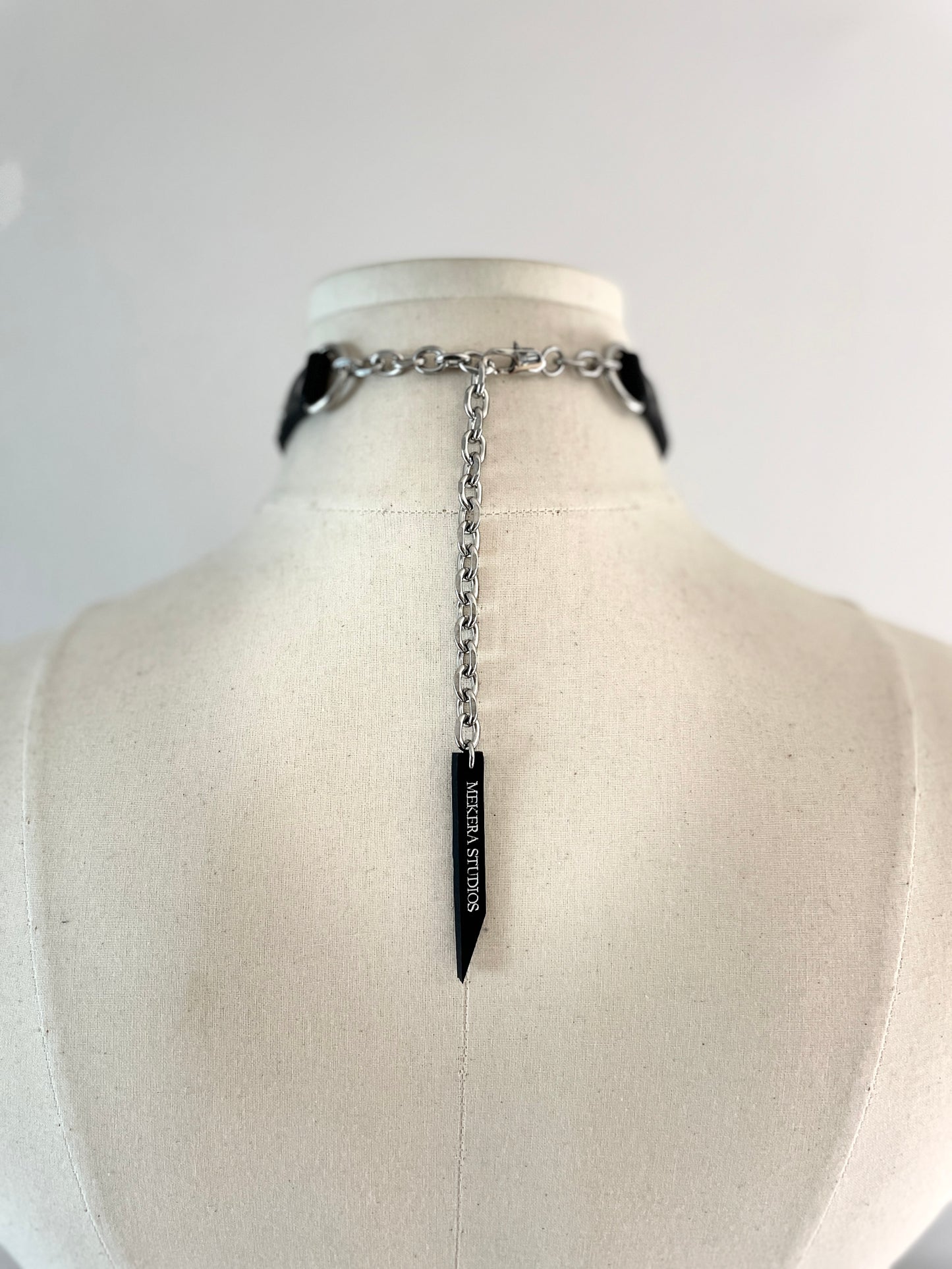 LXXP1 Pearl Leather Choker Limited Edition Handcrafted - MEKERA STUDIOS