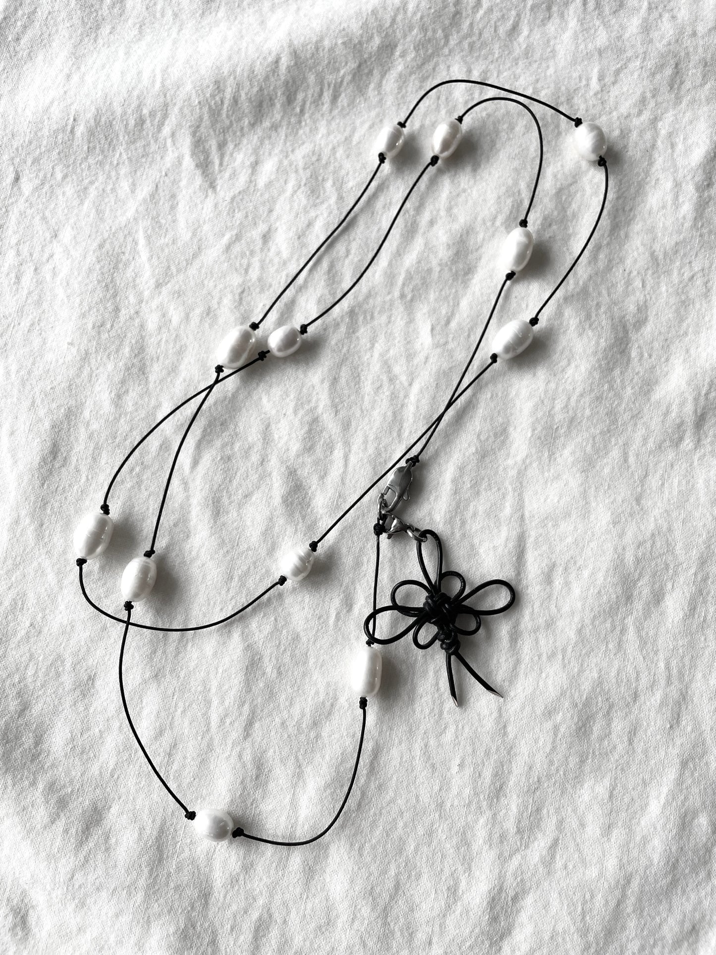 Handcrafted Korean Norigae Knot Pearl Necklace / B , limited edition by artisans