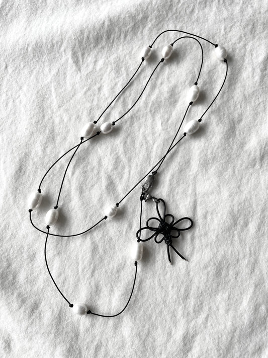 Handcrafted Korean Norigae Knot Pearl Necklace / B , limited edition by artisans