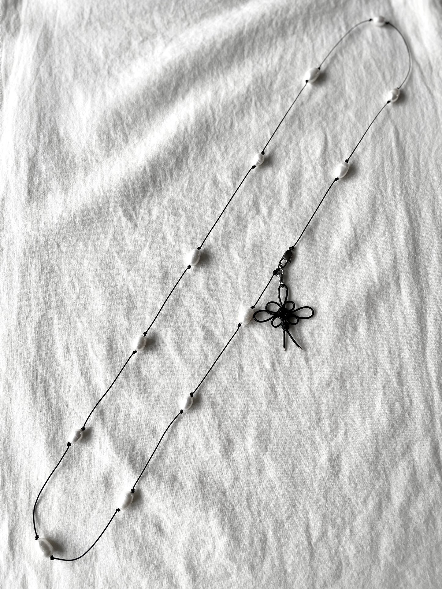 Handcrafted Korean Norigae Knot Pearl Necklace / B , limited edition by artisans