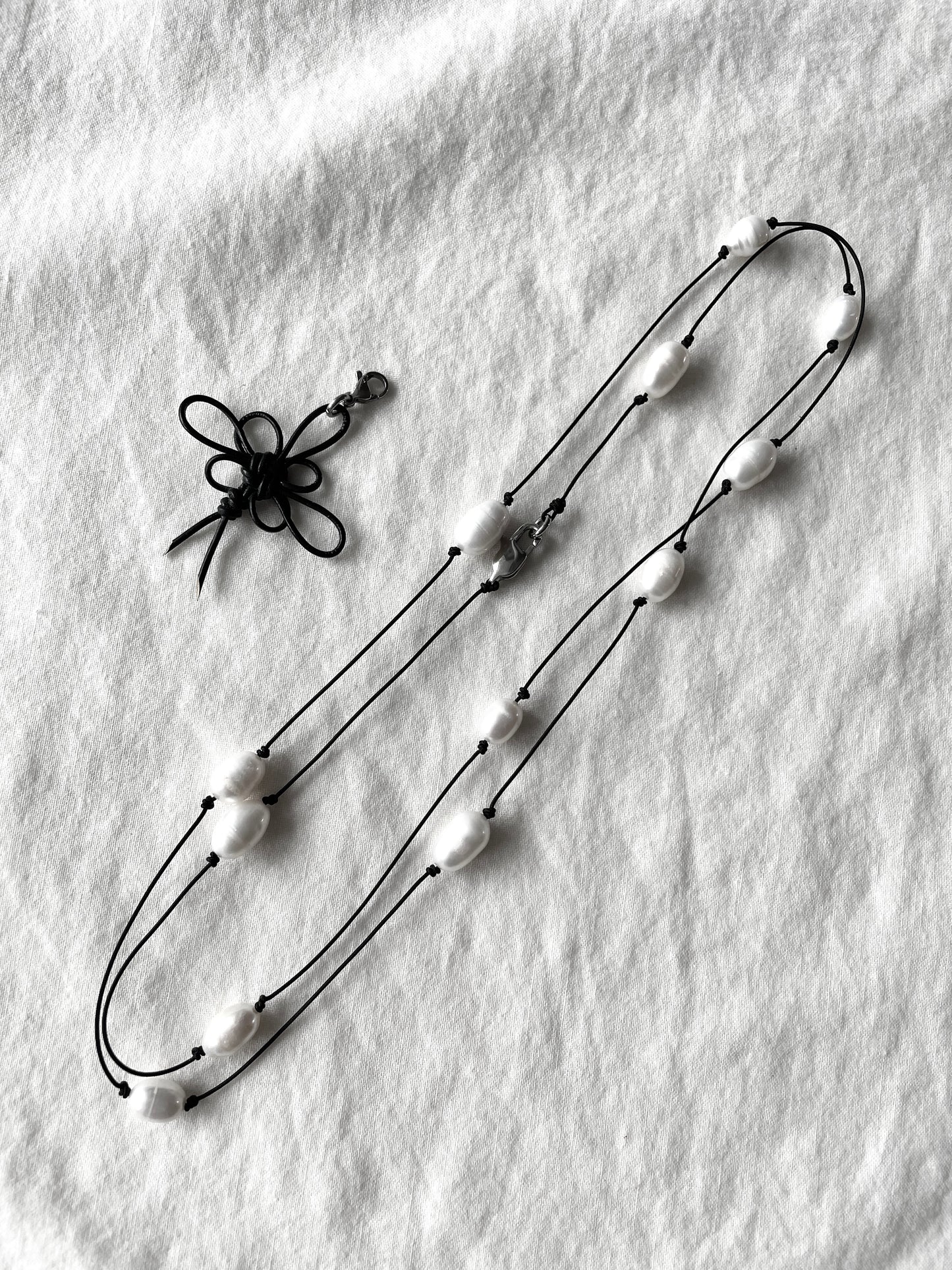 Handcrafted Korean Norigae Knot Pearl Necklace / B , limited edition by artisans