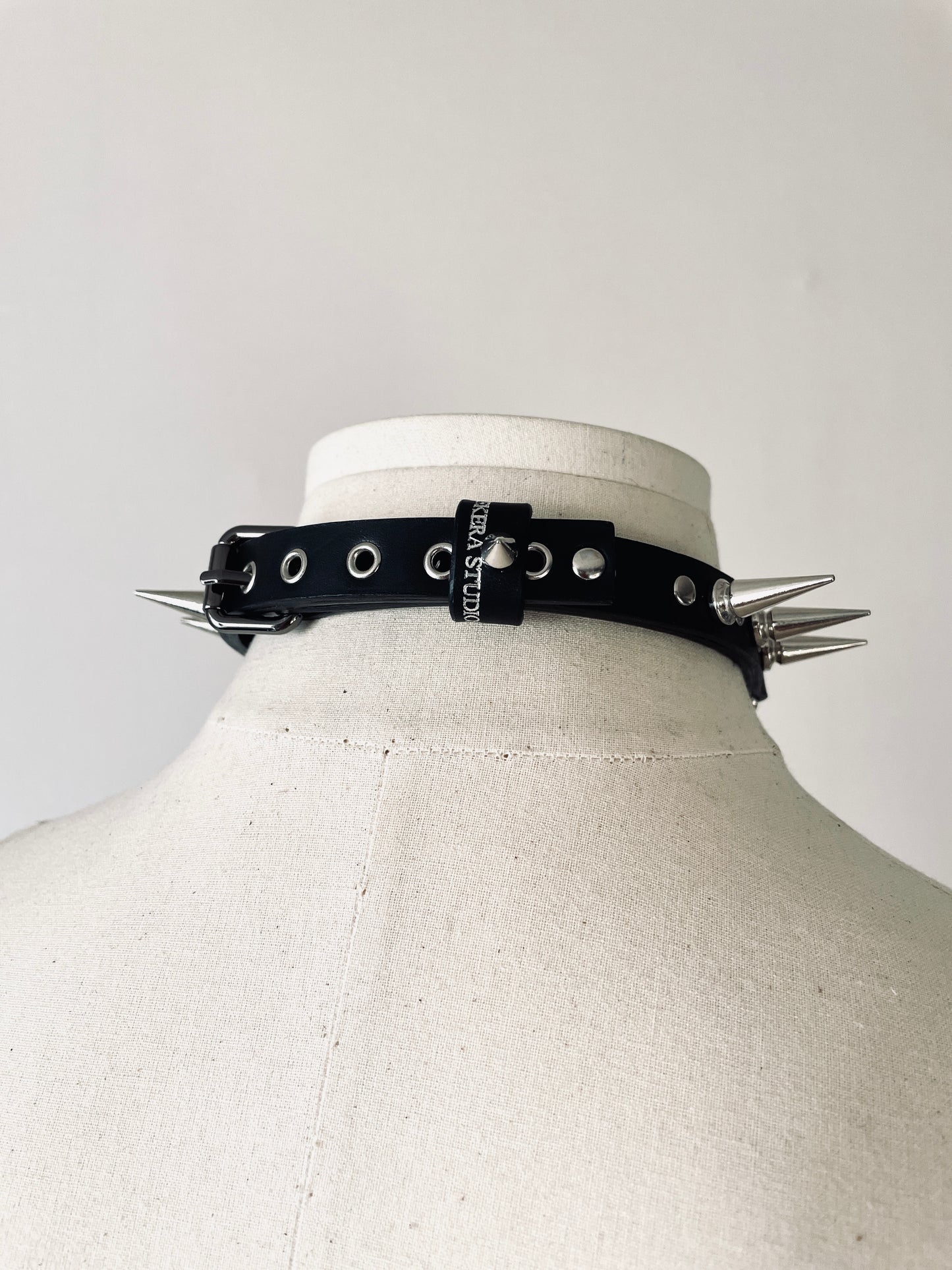 MXC1-Cross Limited Edition Handcrafted Choker Onyx Necklace Leather Chain-MEKERA STUDIOS