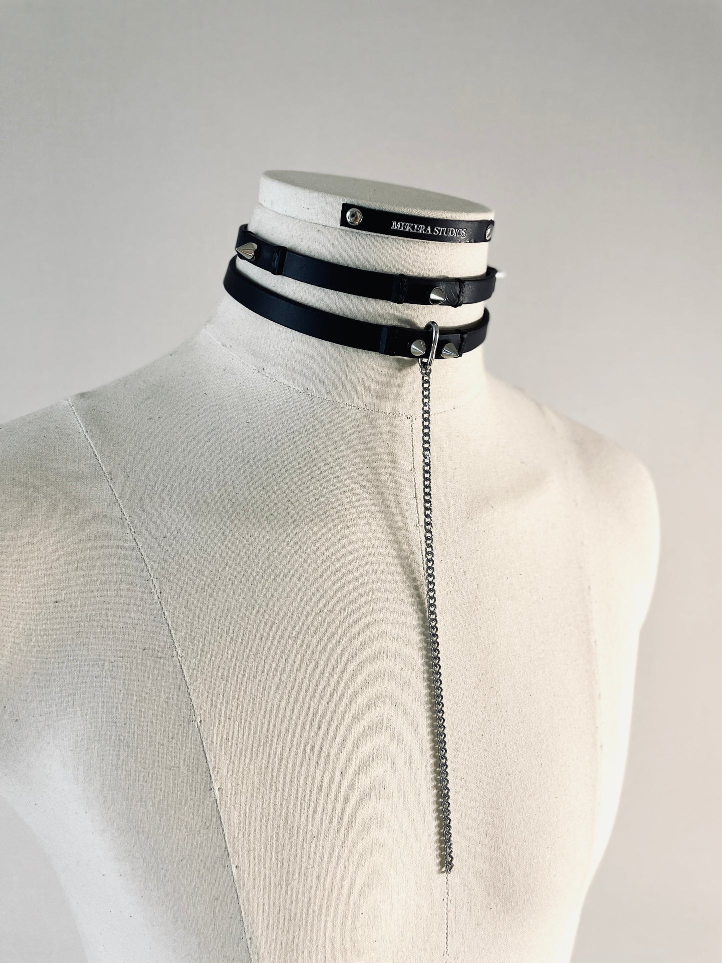 T1-Choker Limited Edition Handcrafted Spike Necklace Leather Chain For women For men-MEKERA STUDIOS