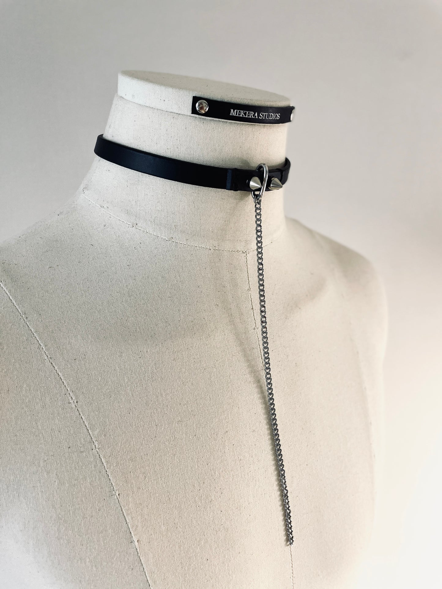 T2-Choker Limited Edition Handcrafted Spike Necklace Leather Chain For women For men-MEKERA STUDIOS