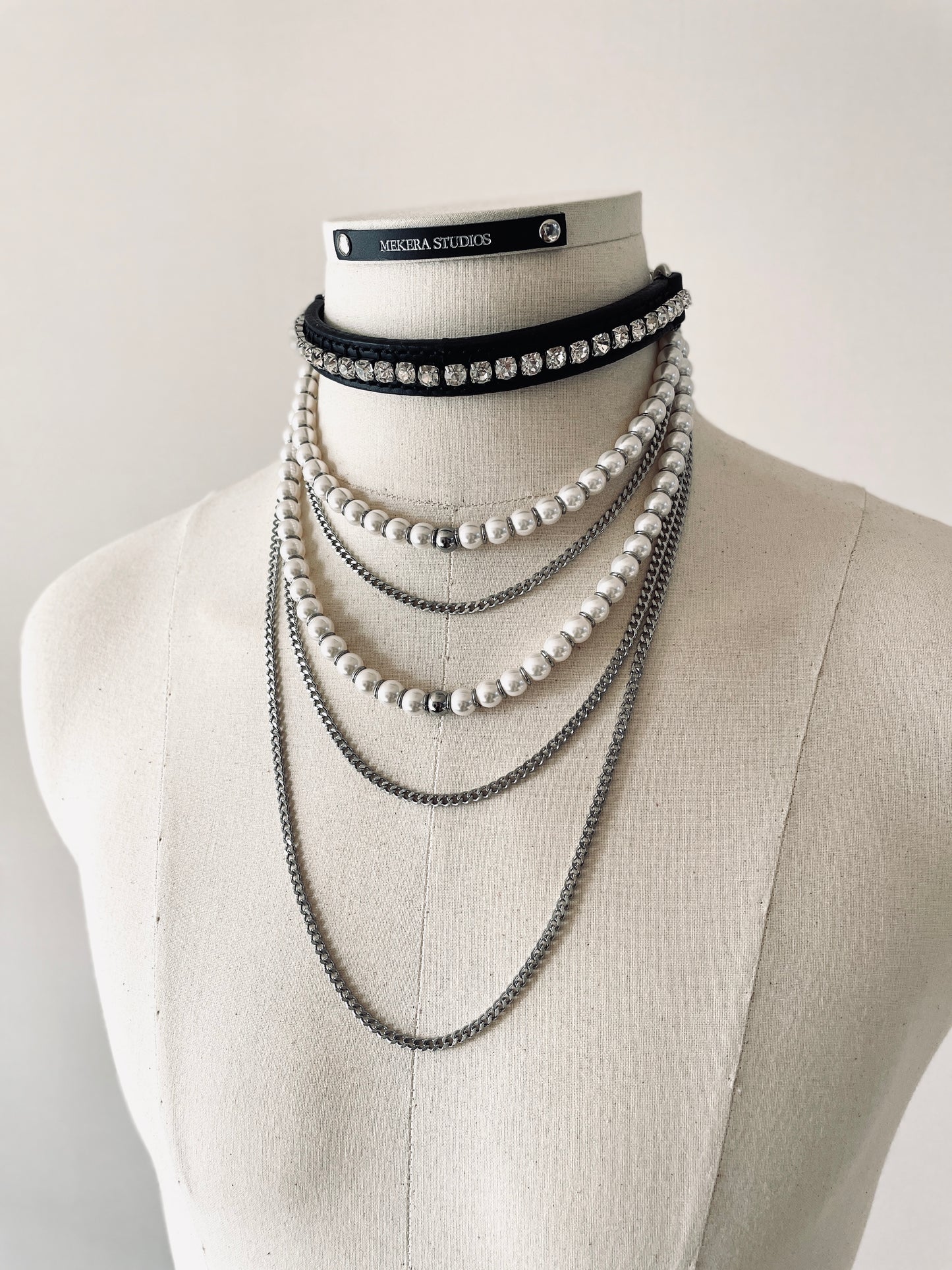 ST4 Statement Choker Necklace Leather Chain - MEKERA STUDIOS