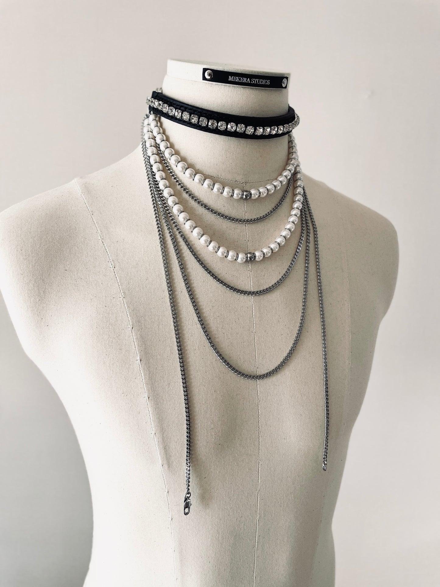 ST4 Statement Choker Necklace Leather Chain - MEKERA STUDIOS