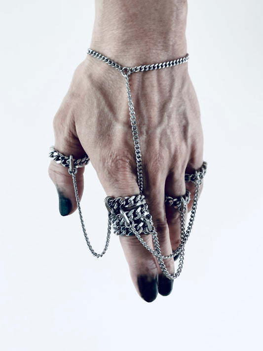 Love Chain Ring, Double slave Ring, Connected Chain Ring CR-1