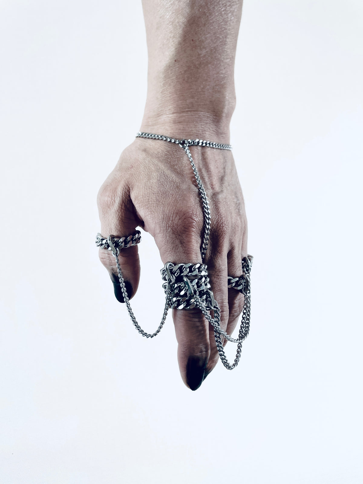 Love Chain Ring, Double slave Ring, Connected Chain Ring CR-1