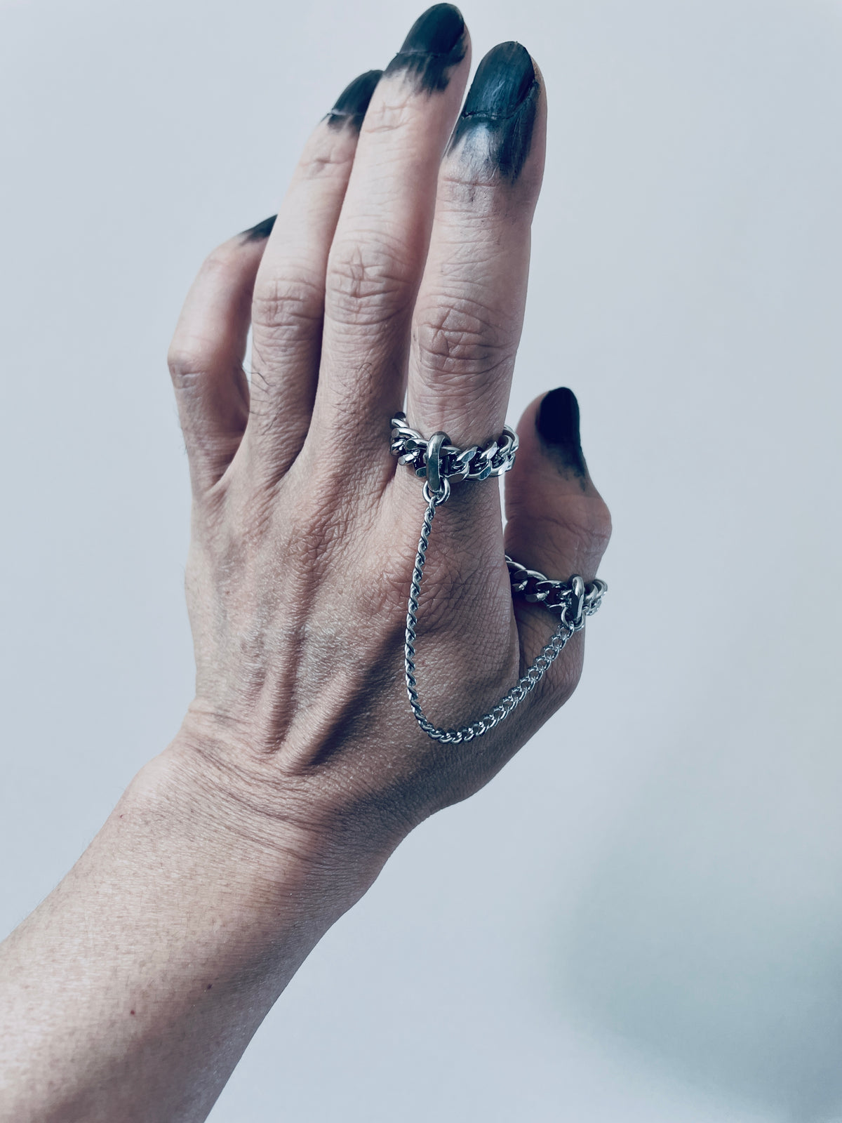 Love Chain Ring, Double slave Ring, Connected Chain Ring CR-1