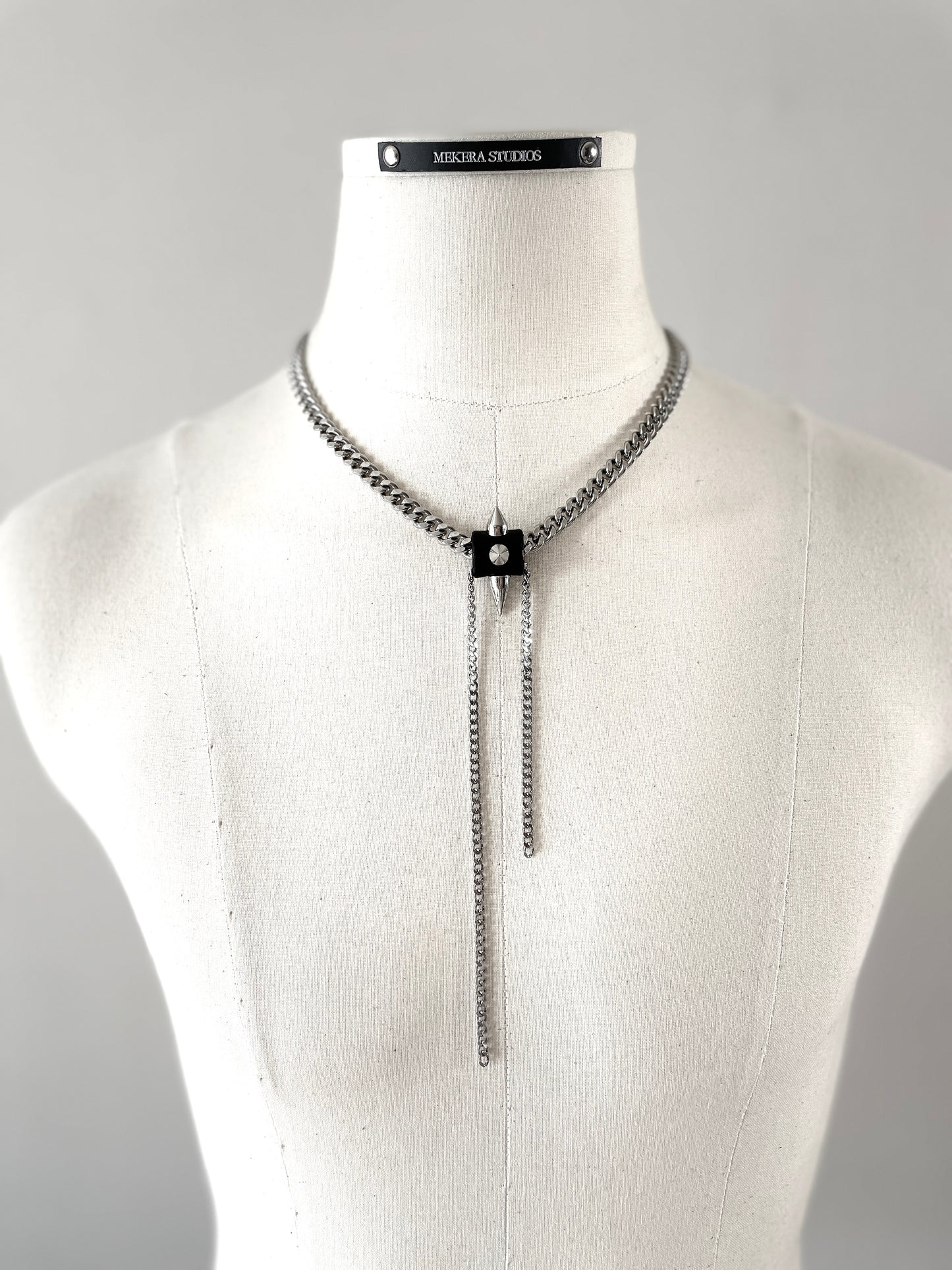 SX1 Limited Edition Handcrafted Choker Spike Necklace Leather Chain For women For men-MEKERA STUDIOS