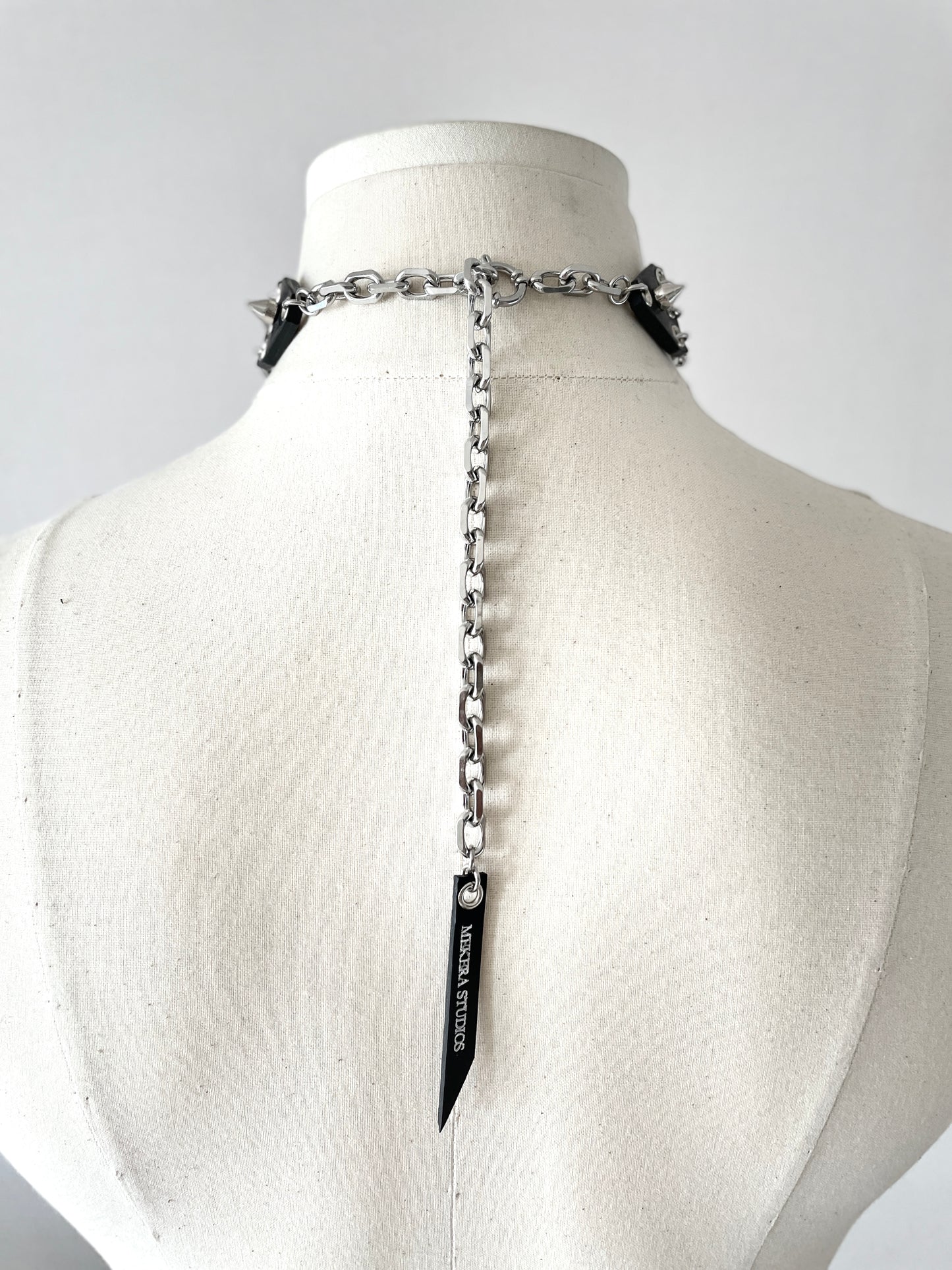 SL1 Leather Spike Choker Limited Edition Handcrafted Necklace Choker Spike -MEKERA STUDIOS