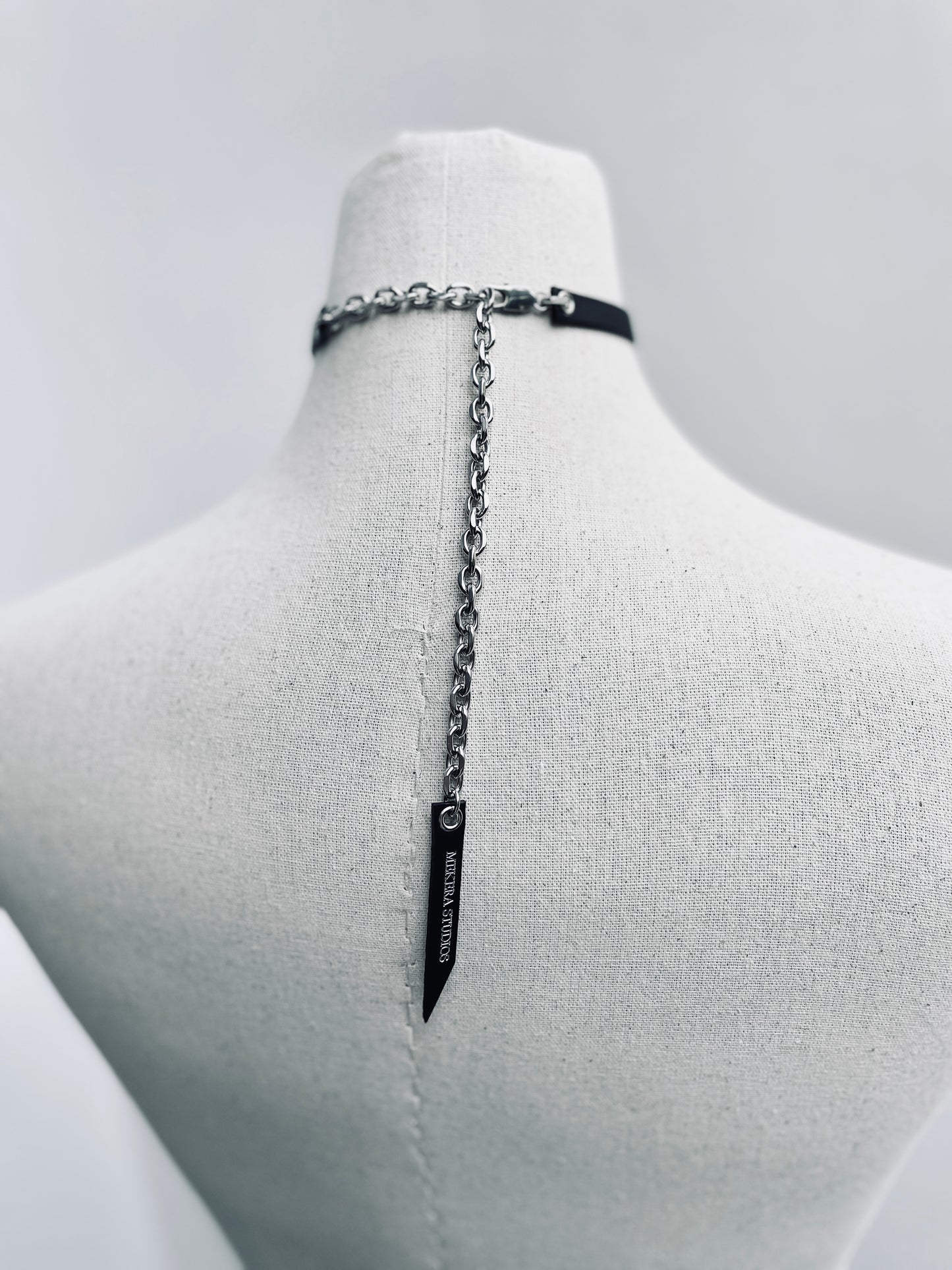 T4-Body Chain Choker Limited Edition Handcrafted Spike Leather-MEKERA STUDIOS