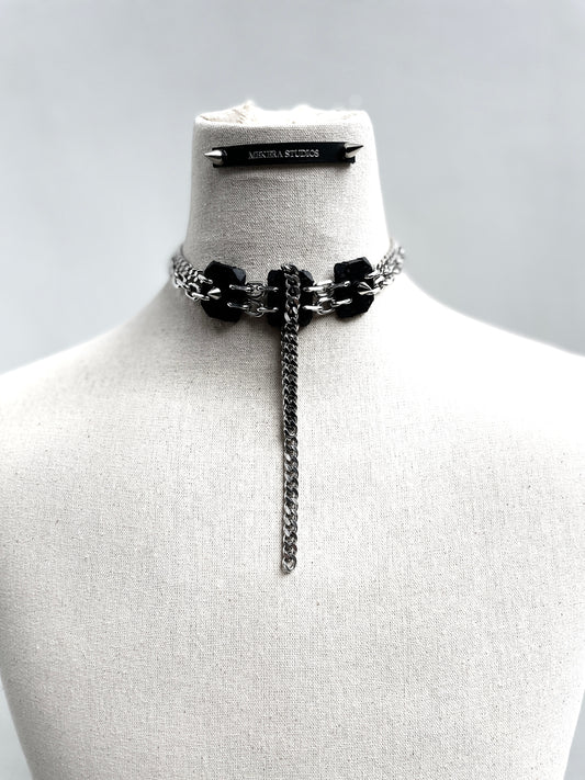 CLX1 Leather Spike Choker  Limited Edition Handcrafted -MEKERA STUDIOS